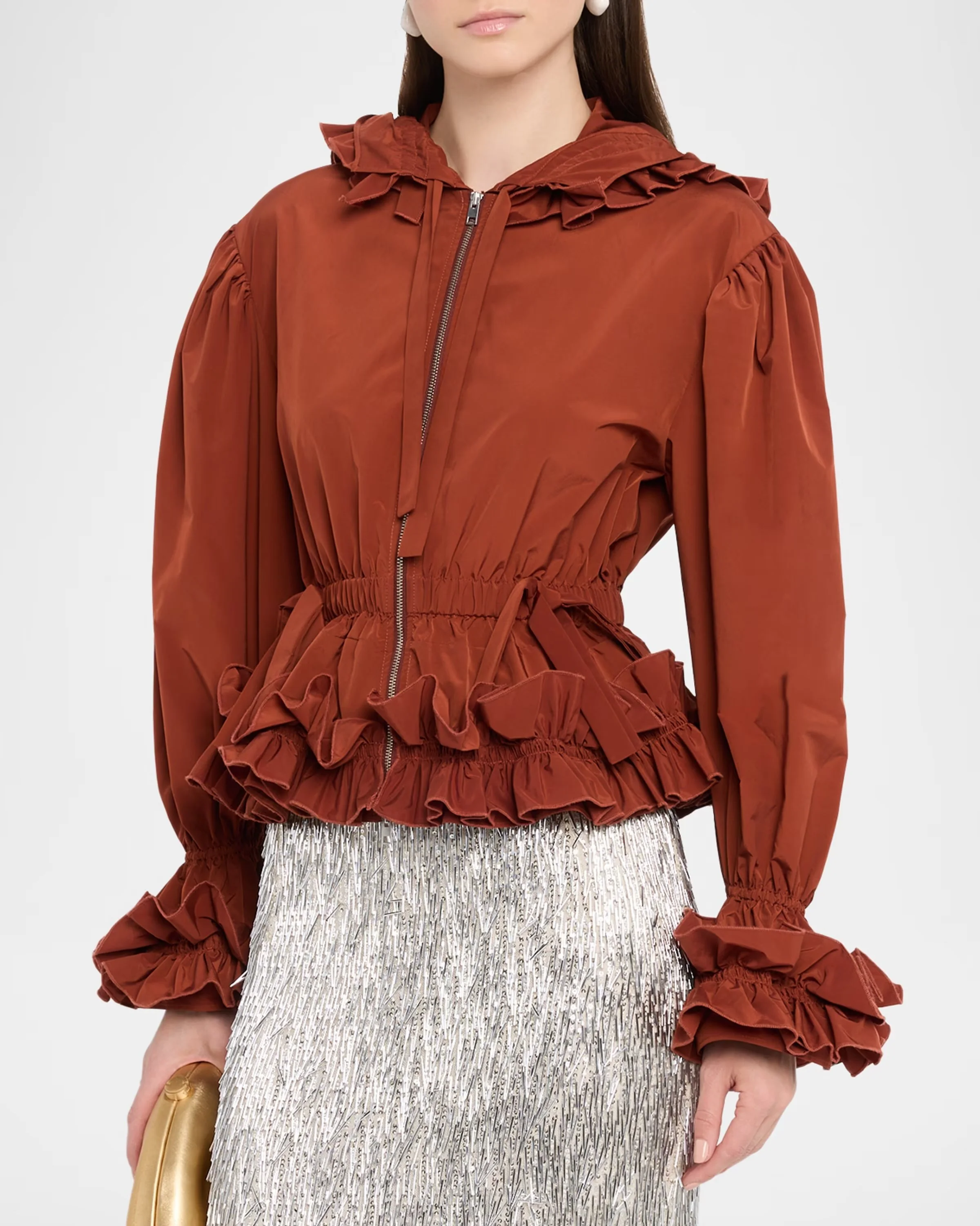 Lovise Ruffled Taffeta Jacket