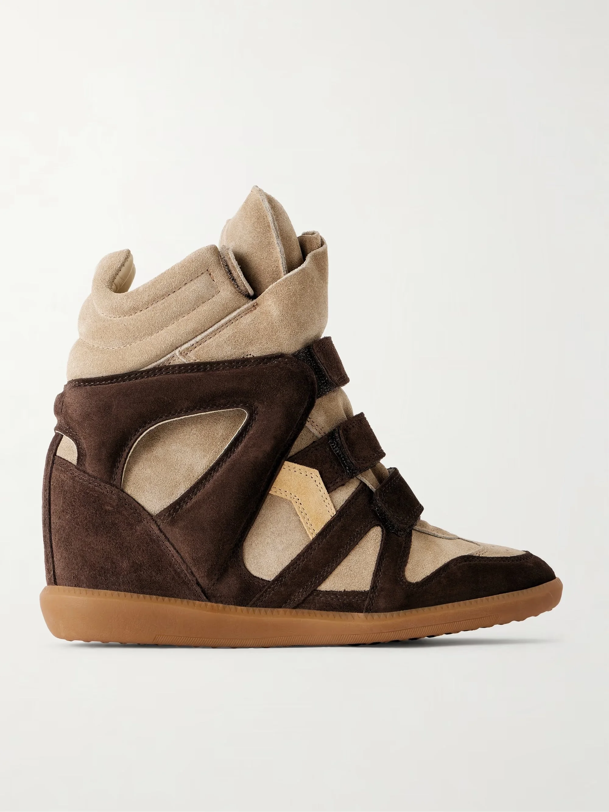 Bekett two-tone suede wedge sneakers