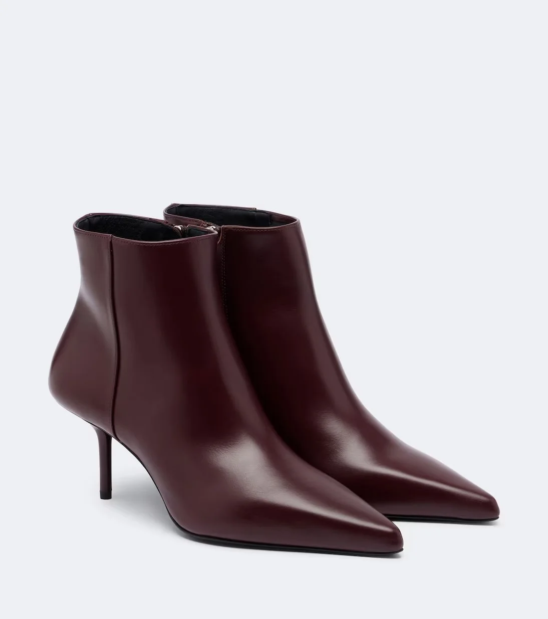 Max Mara Woman - Smooth leather ankle boots - Bordeaux