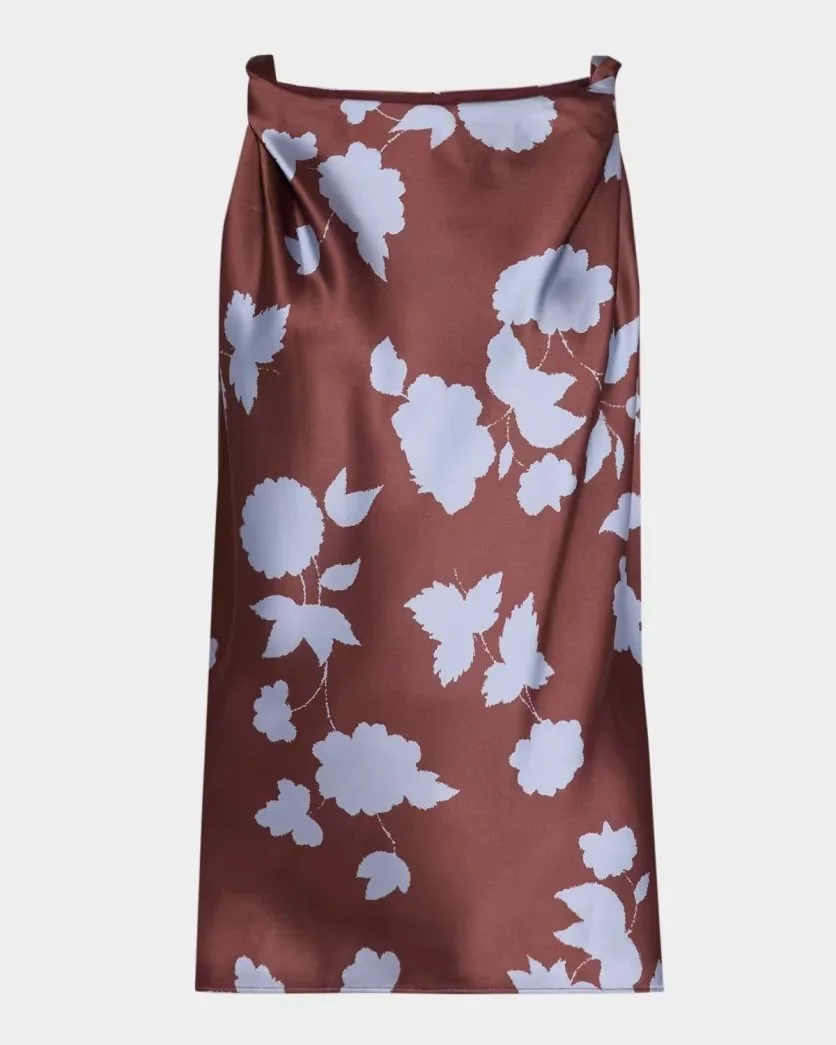 Penny Twisted-Shoulder Sleeveless Satin Top
