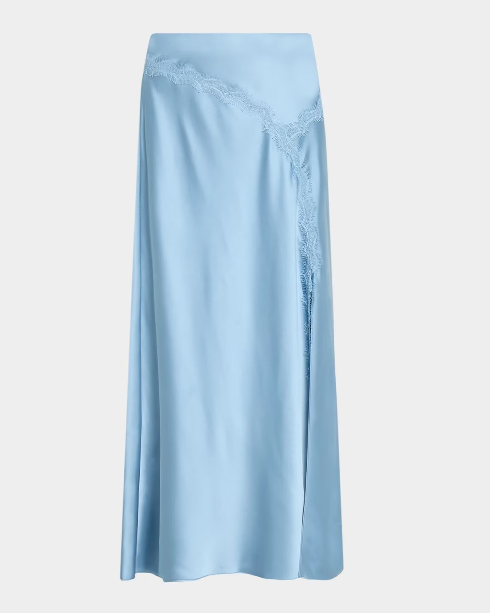 Bethany Lace-Trim Satin Midi Skirt