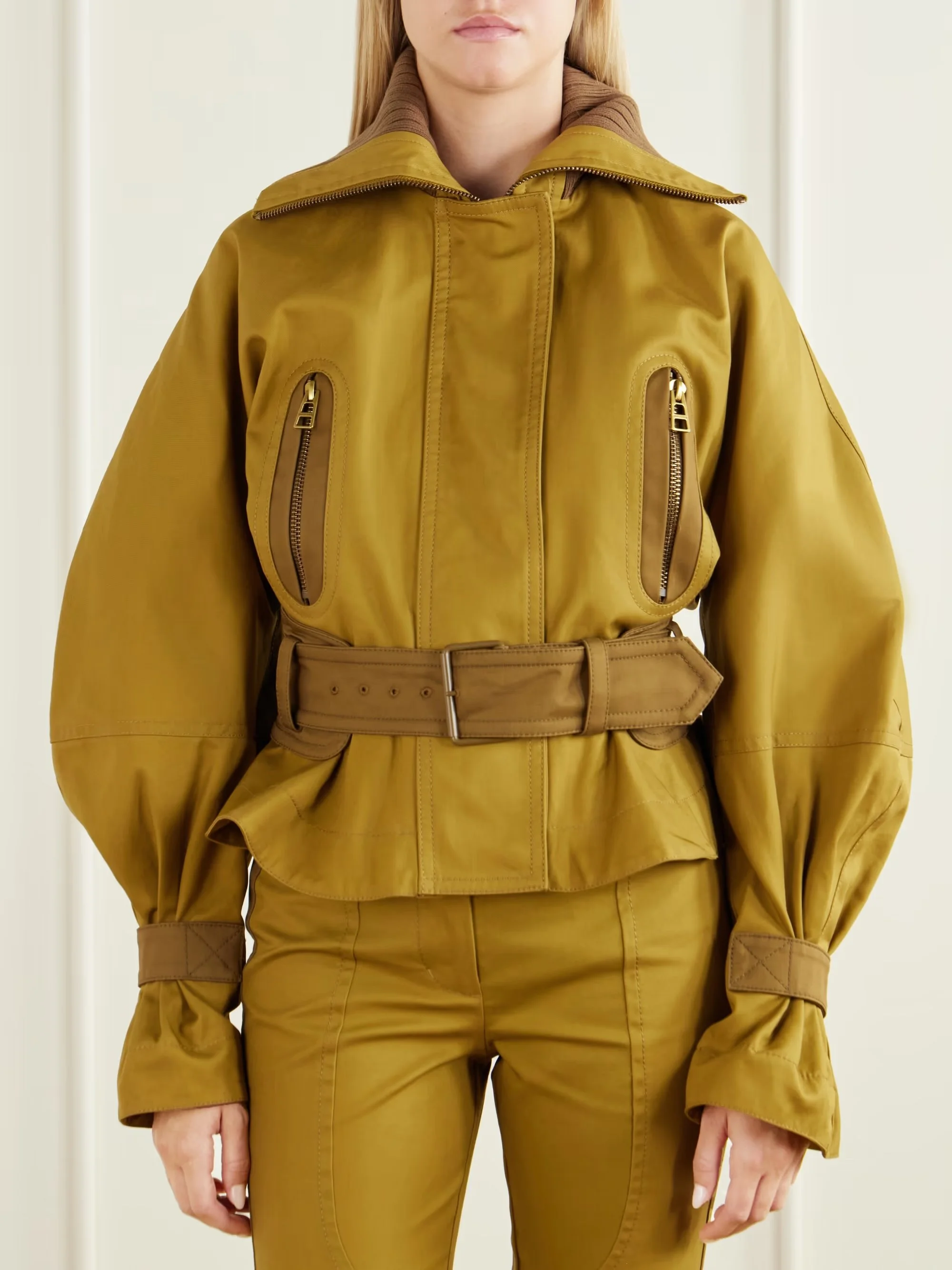 ZIMMERMANN Valiant Drill belted balloon-sleeve jacket - Yellow