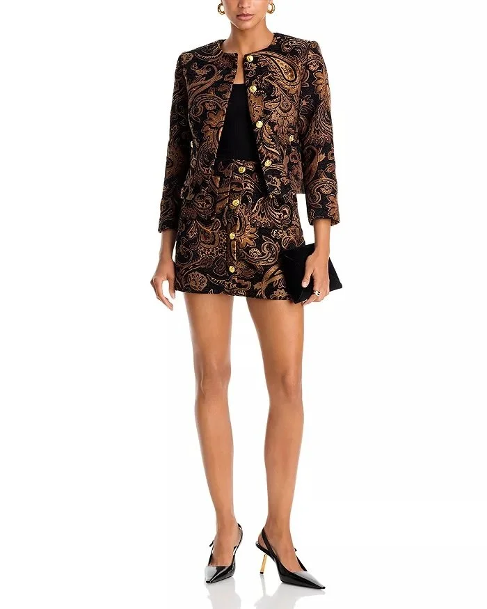 Aqua Paisley Brocade Jacket - Exclusive
