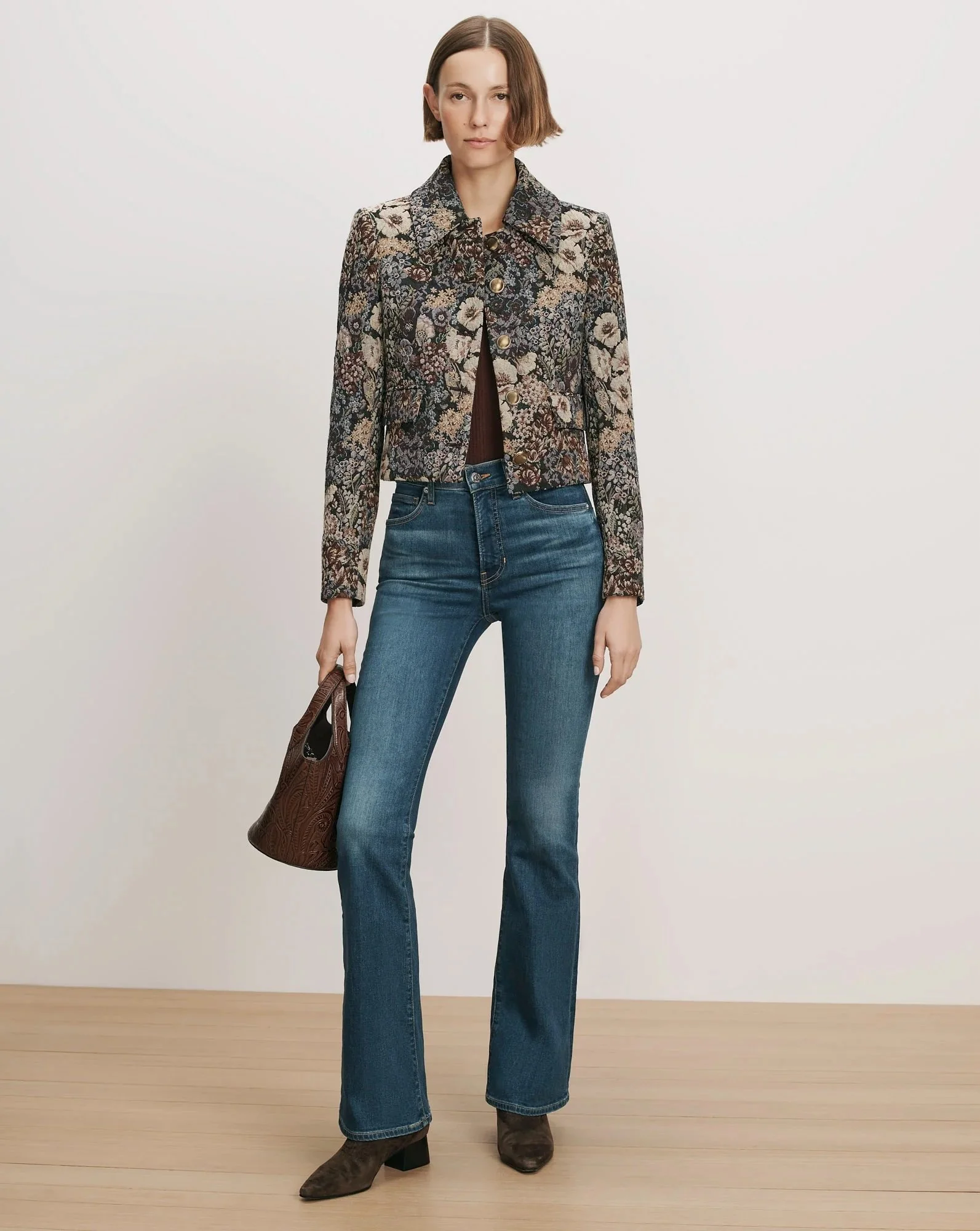 Veronica Beard Wilde Floral Tapestry Jacket in Dark Eggplant Multi at Nordstrom