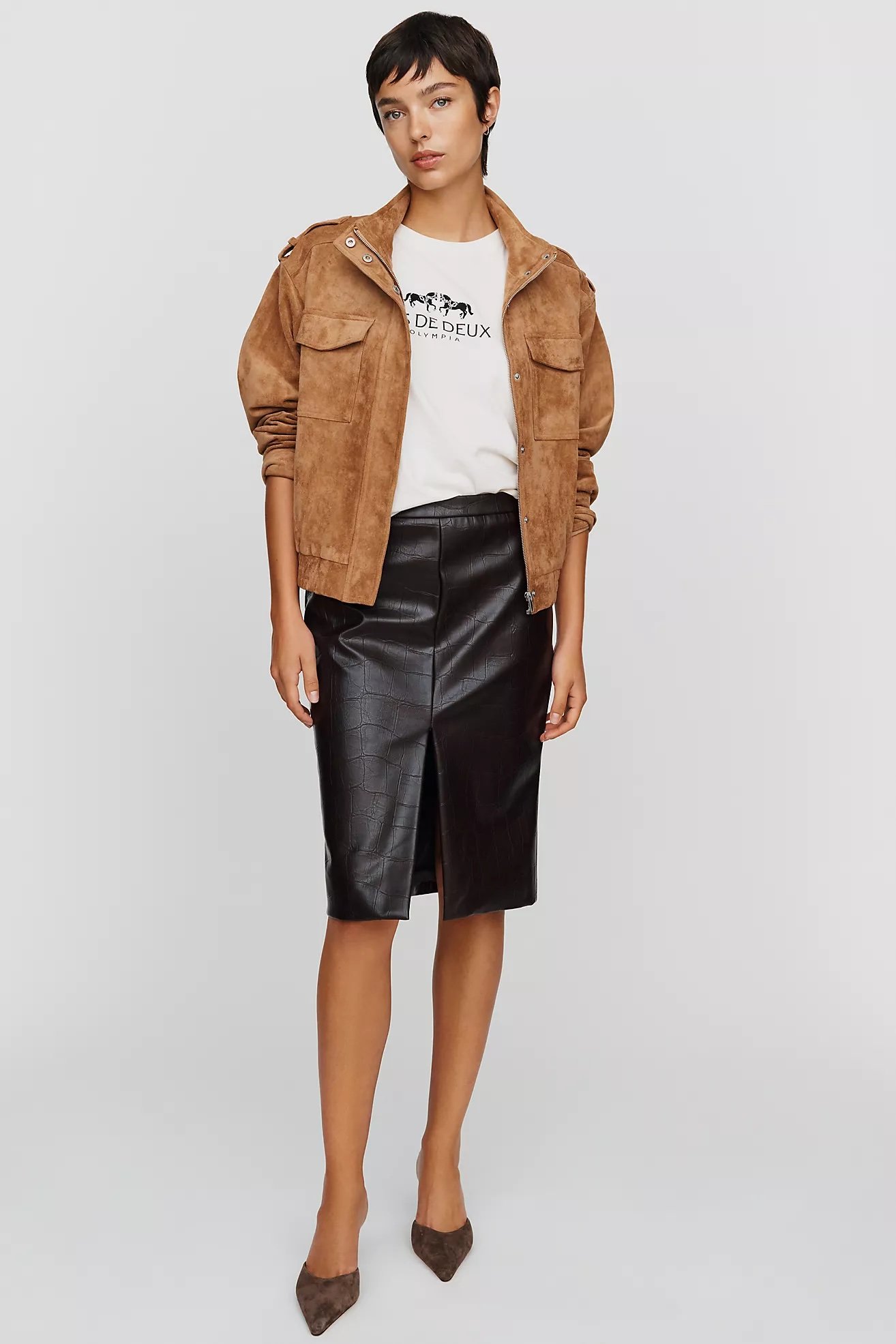 Rheba Faux Leather Pencil Skirt