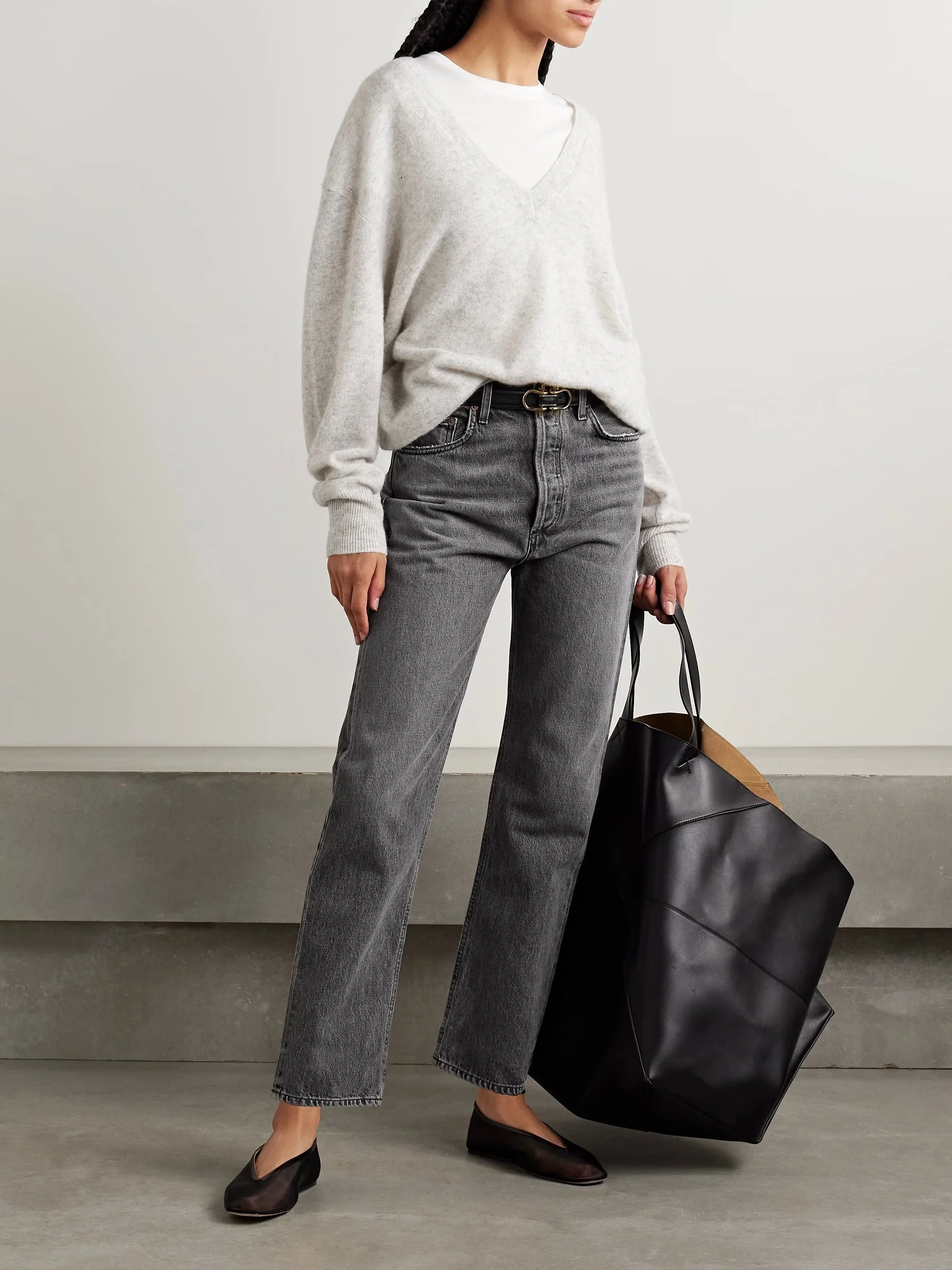 AGOLDE - '90s Pinch Waist Cropped High-rise Straight-leg Jeans - Black