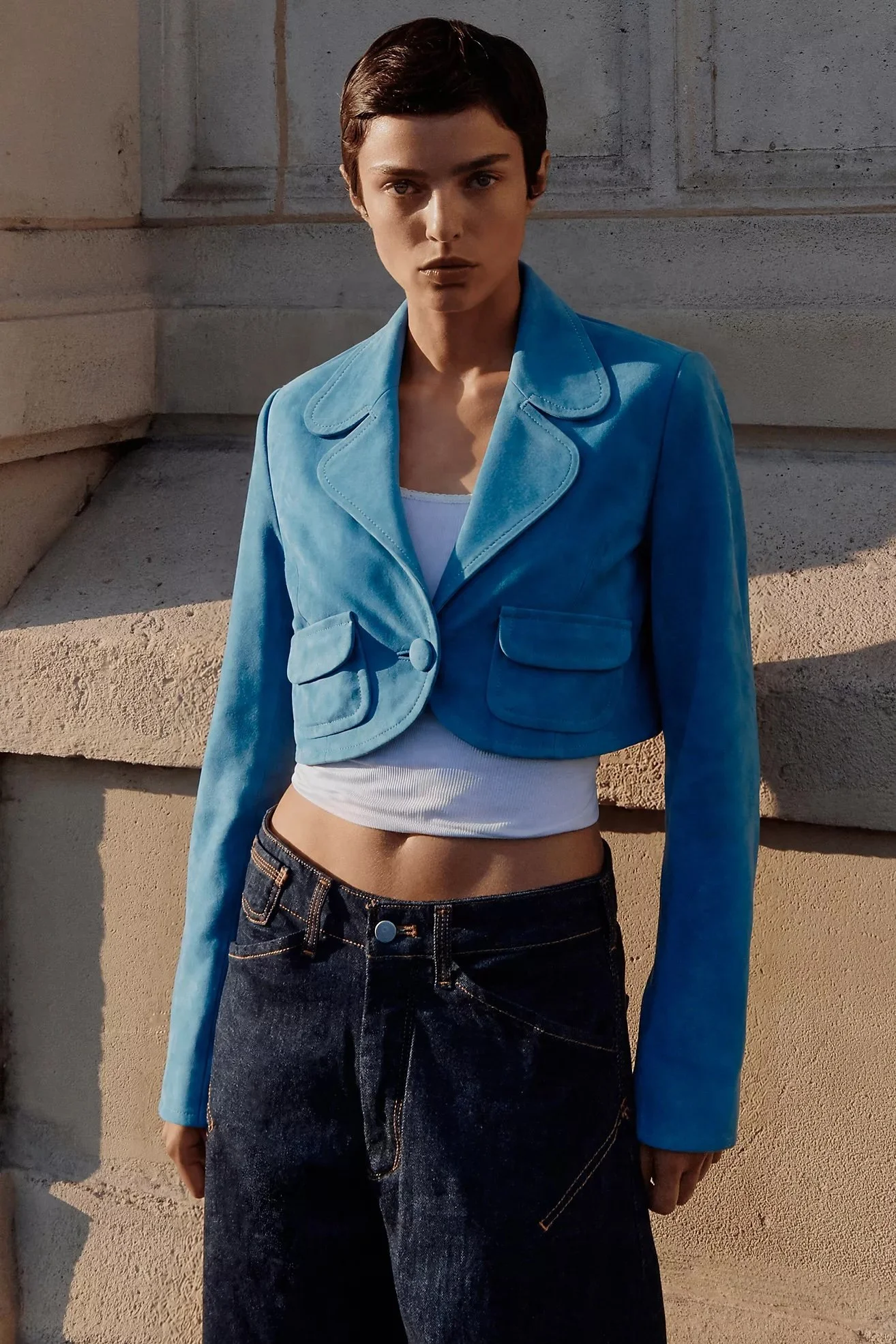 Suede Cropped Jacket