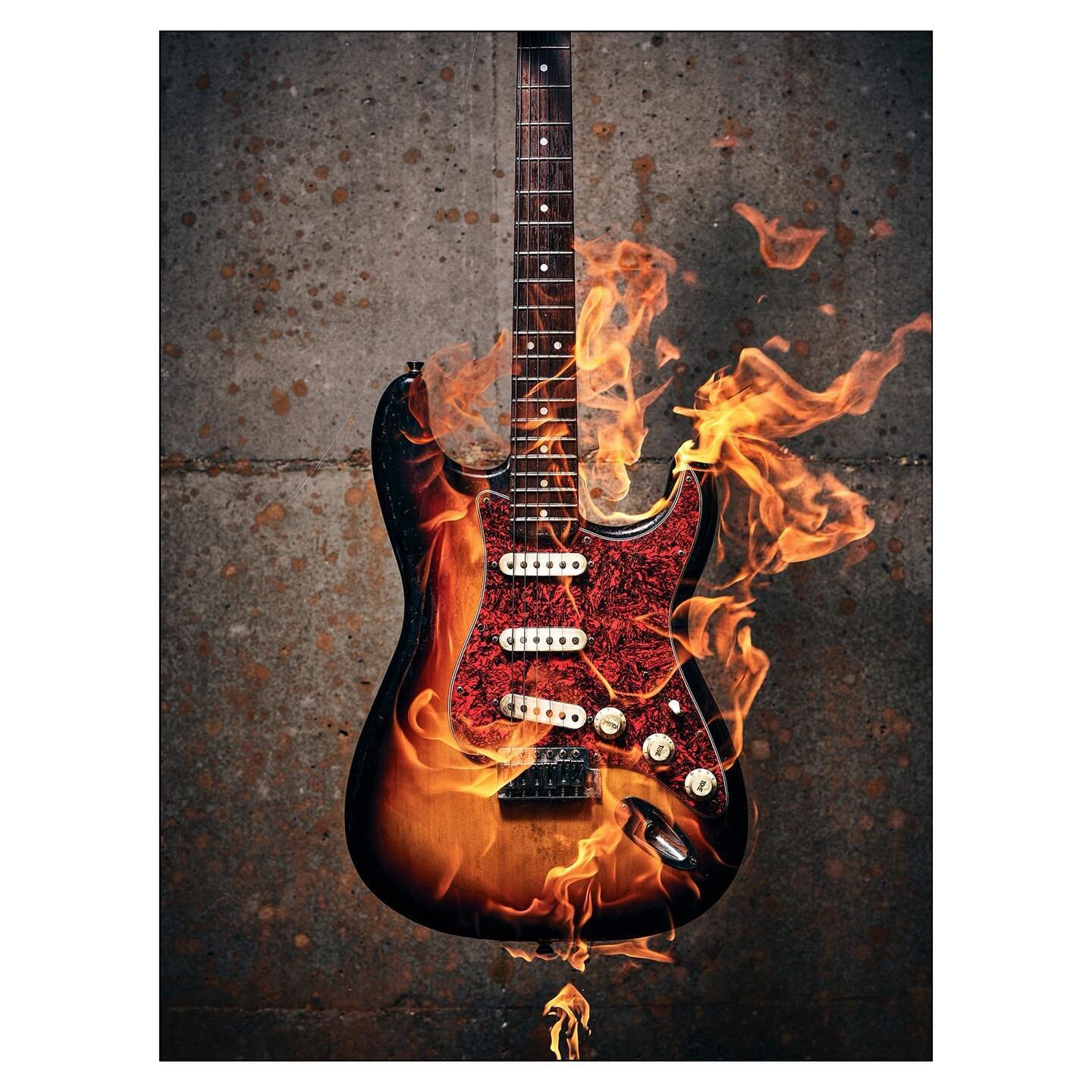 Well this was a fun picture to make!
While collaborating with @sleepydownsouth on our @jasonisbell cover shoot for @gardenandgun, I mentioned setting a guitar on fire (because any shoot that I get to set something on fire is a good shoot). 
It didn&r