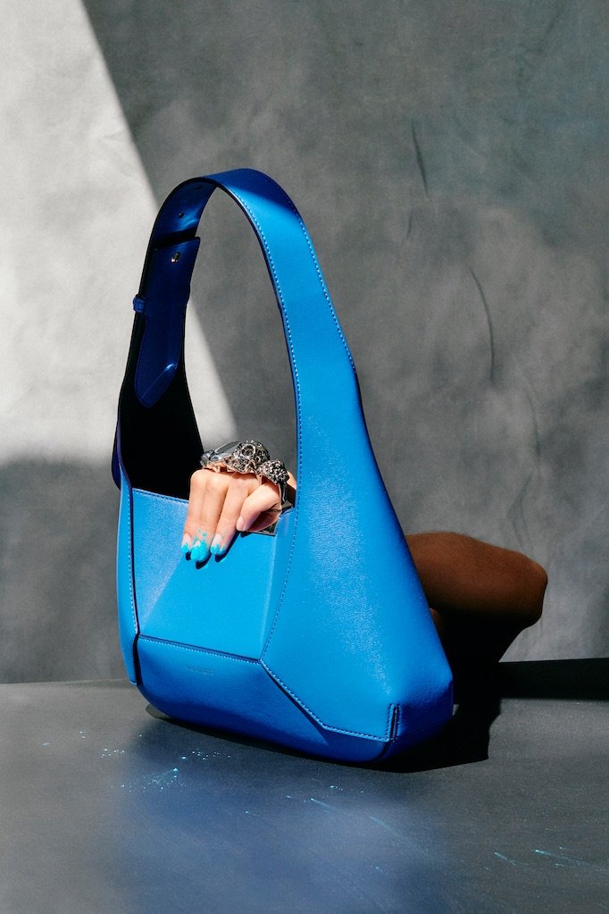 The Jewelled Hobo handbag in Galatic blue by Alexander Mcqueen