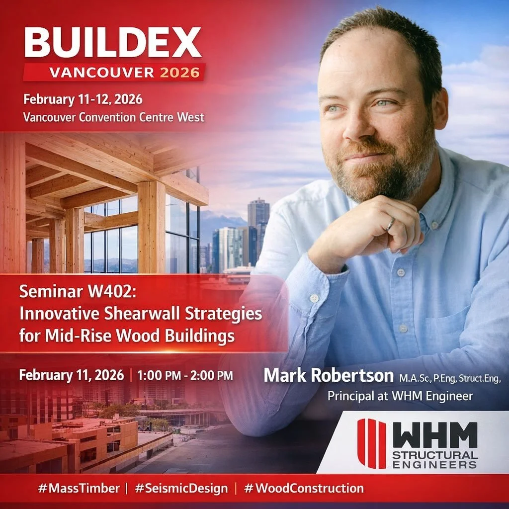 We&rsquo;re proud to share that Mark Robertson, M.A.Sc., P.Eng., Struct.Eng., S.E., Principal at WHM Engineers, will be speaking at #BUILDEXVancouver 2026, taking place this coming February 11&ndash;12 at the Vancouver Convention Centre West.

This w