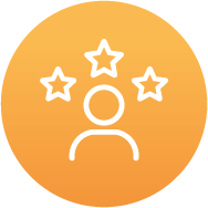 Stars around person