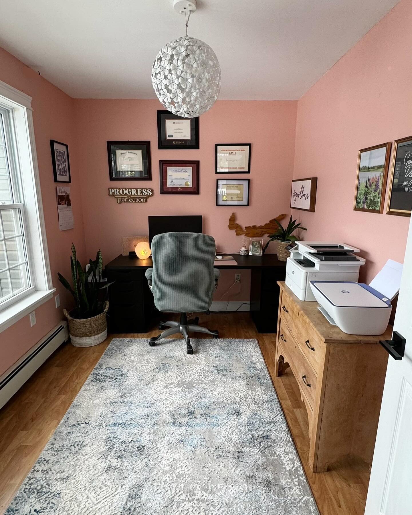 SWIPE FOR THE BEFORE!!! 
How much more welcoming does this space look? 
A place you would actually want to work in. 

My clients home office became over run by craft supplies and various clutter. We did a huge purge and are converting another room in