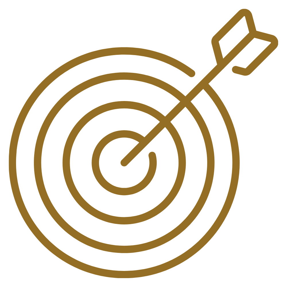 An icon of an arrow striking a target