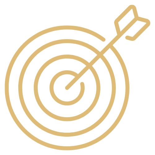 An icon of an arrow striking a target