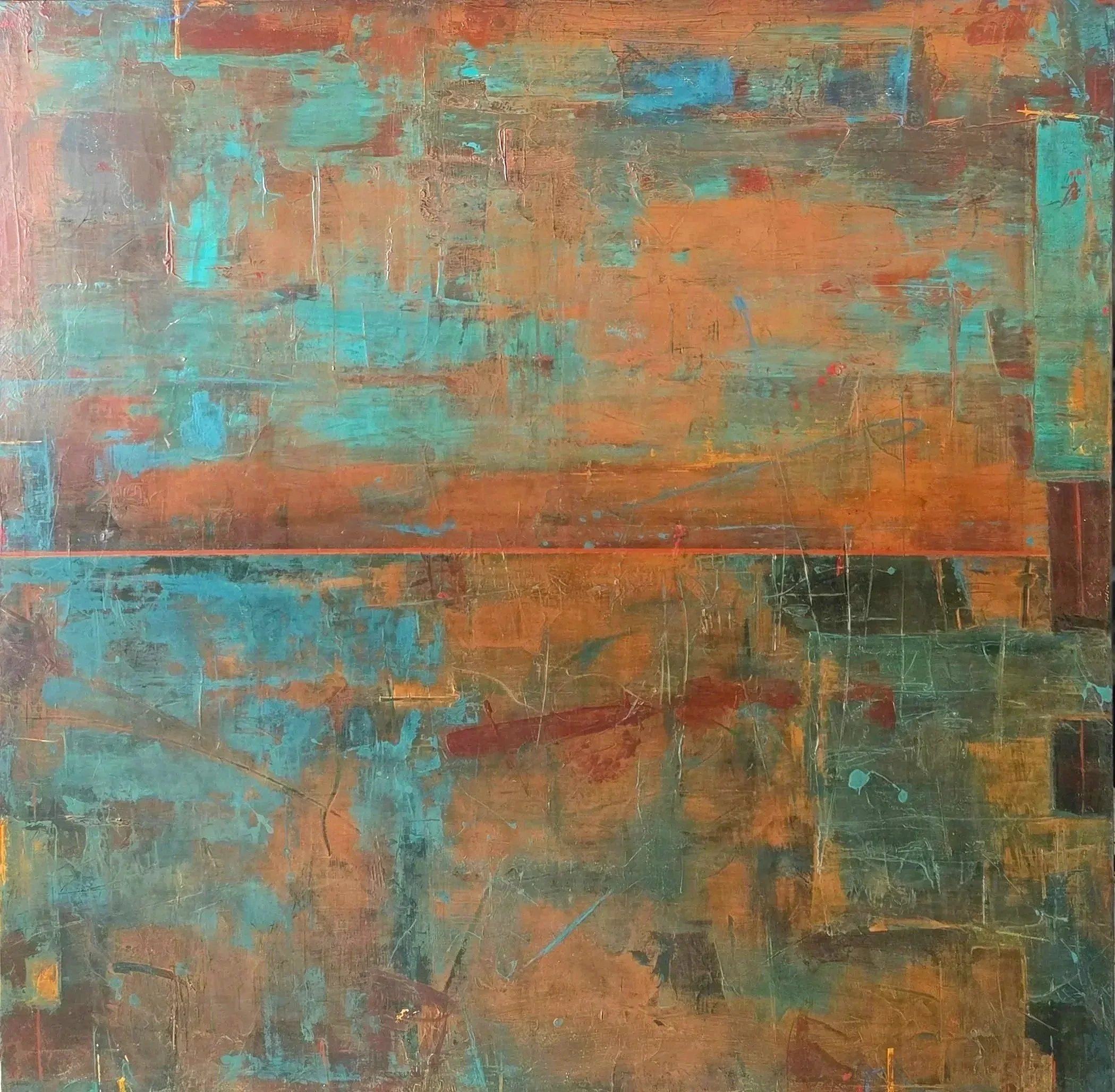 Modern Mid-Century #1 | Acrylic on Canvas | 40 x 40 in. | 2025 | $1850