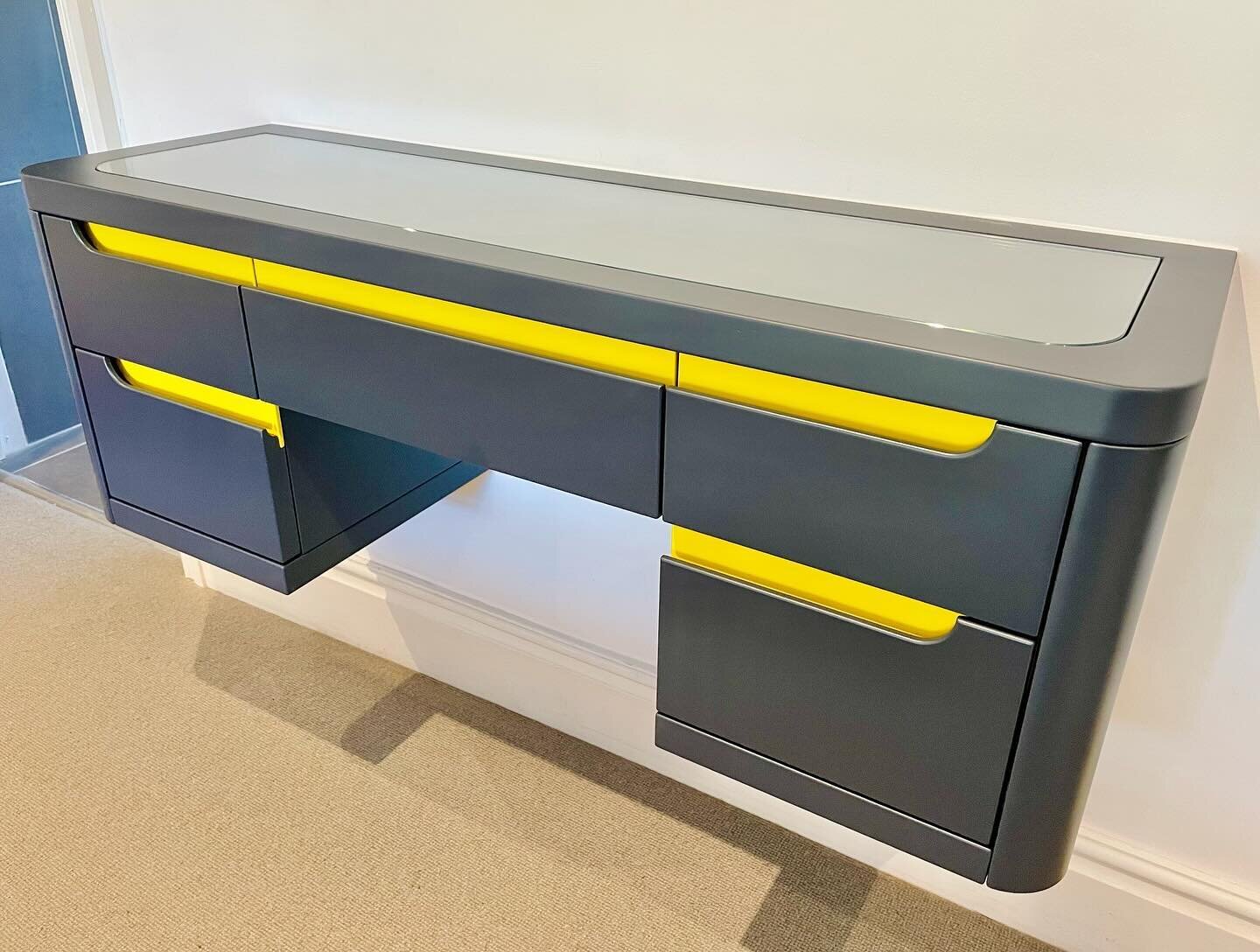 - Floating Vanity Unit -
This had some nice little details to it, including curved end panels, two-tone finger pull handles and a sunken glass top to prevent the clients&rsquo; young children from getting hold of it. 

Coming up next on this project 