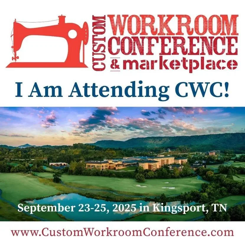 I am getting excited about going to the Custom Workroom Conference this year.  It&rsquo;s going to be fun to see everyone, learn new things, and shop at the marketplace.  It&rsquo;s always hard to take the time but I never regret it.

#workroomeducat