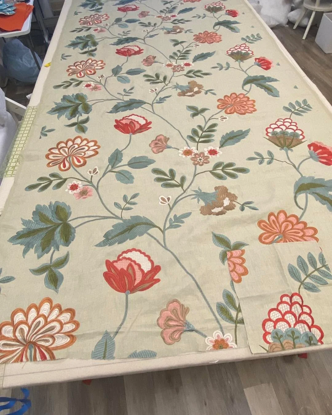 Selecting which part of a fabric&rsquo;s pattern should be featured on a pillow.  This is what custom is all about.

#customworkroom #cozygiraffe #customhomedecor #custompillows