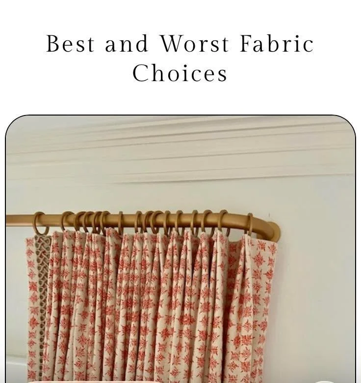 Even if two draperies are made exactly same way, fabric choice affects the final look in more ways than just the color and print. Want to learn more? Message me and I&rsquo;ll forward you my guide.

#cozygiraffe #customworkroom #Customhomedecor