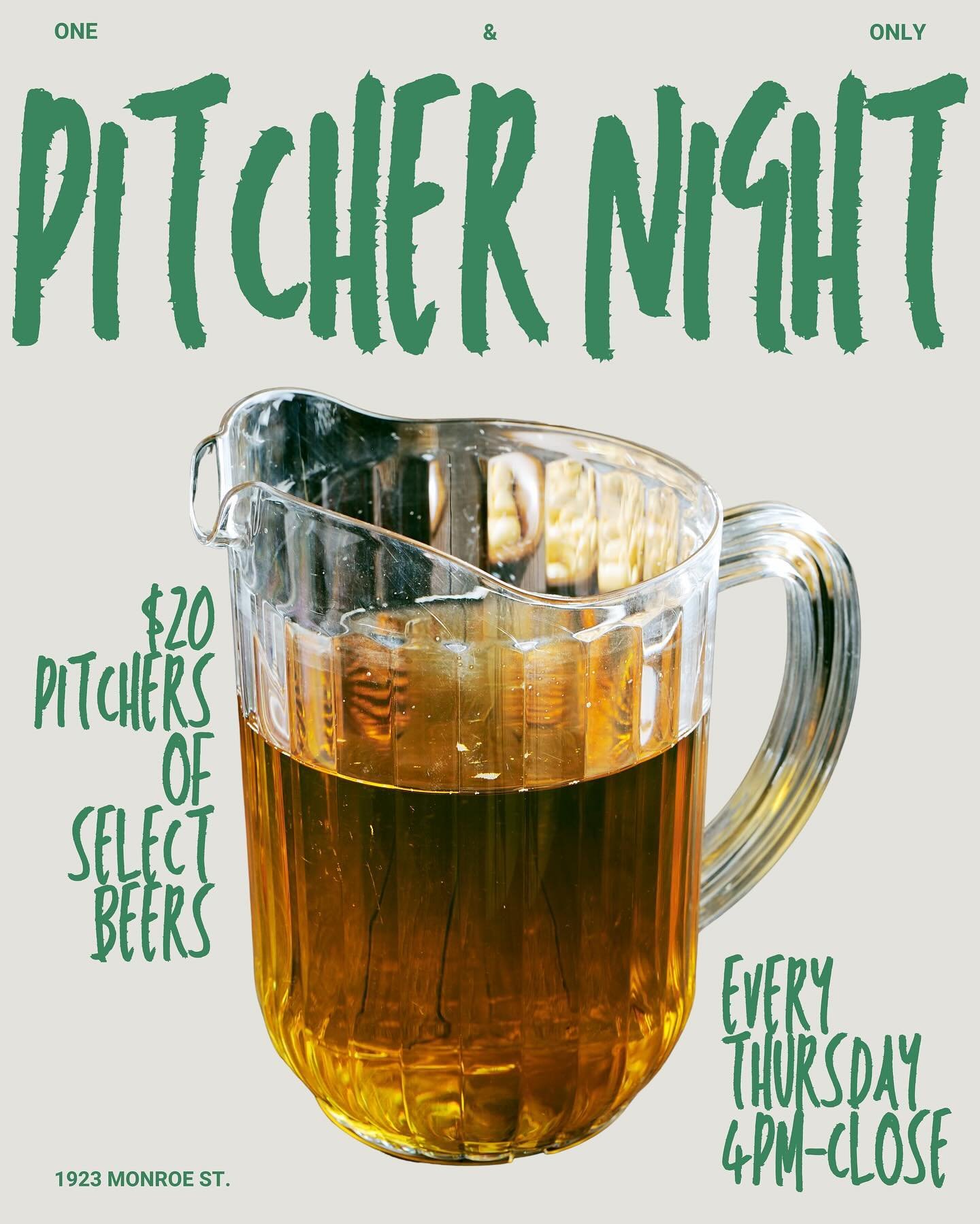 Today we&rsquo;re kicking off 🍻PITCHER NIGHT🍻

$20 pitchers of select beers from 4pm-close. Come sample our amazing beer menu and relive the Thirsty Thursdays of your youth 🤪

#oneandonlywi #pitchernight #thirstythursday