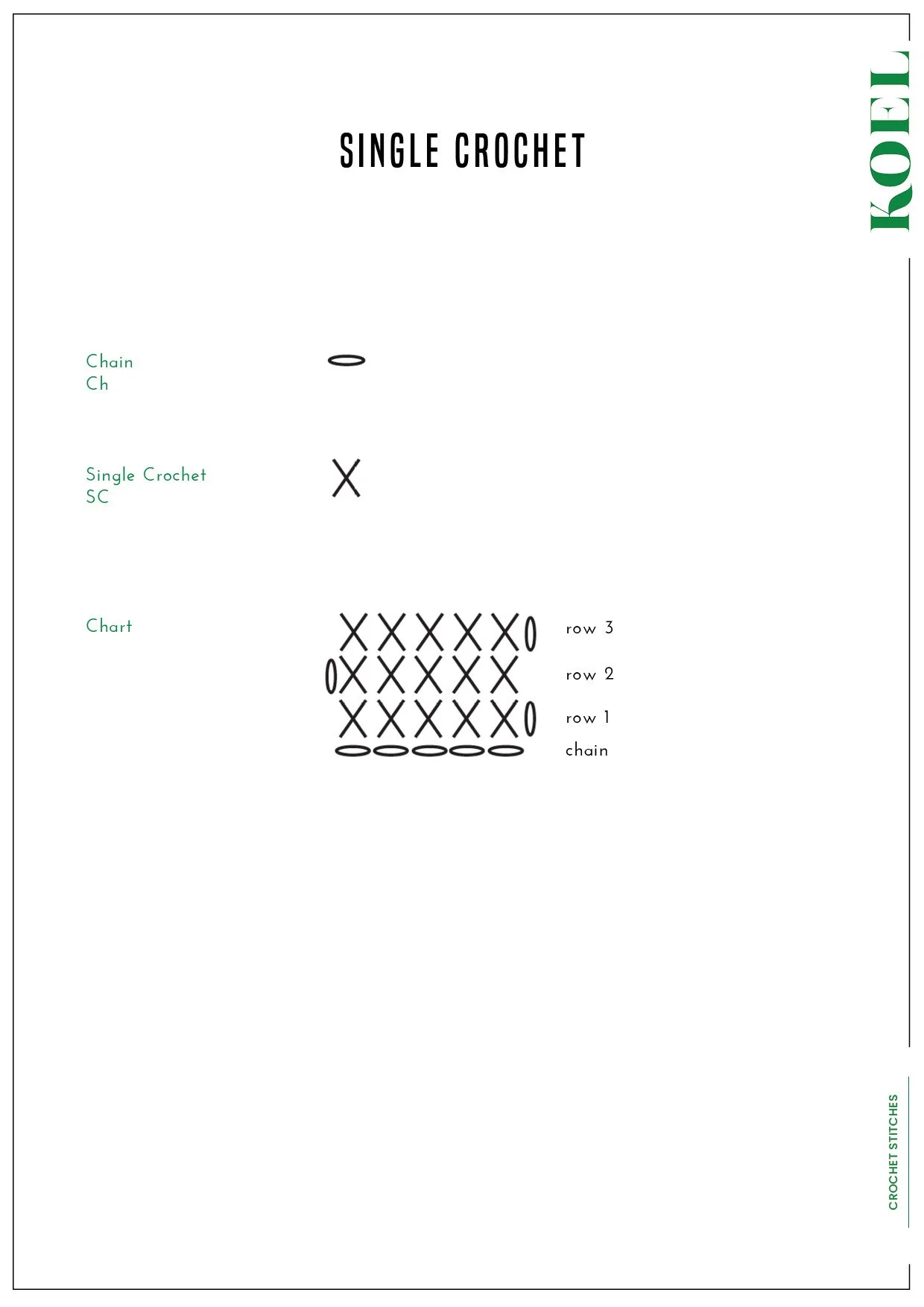 Single crochet drawing KOEL tutorial