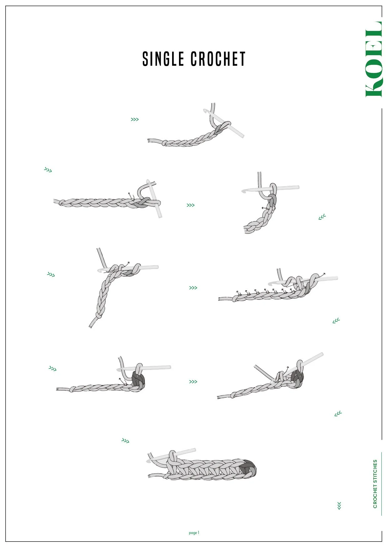Single crochet drawing KOEL tutorial