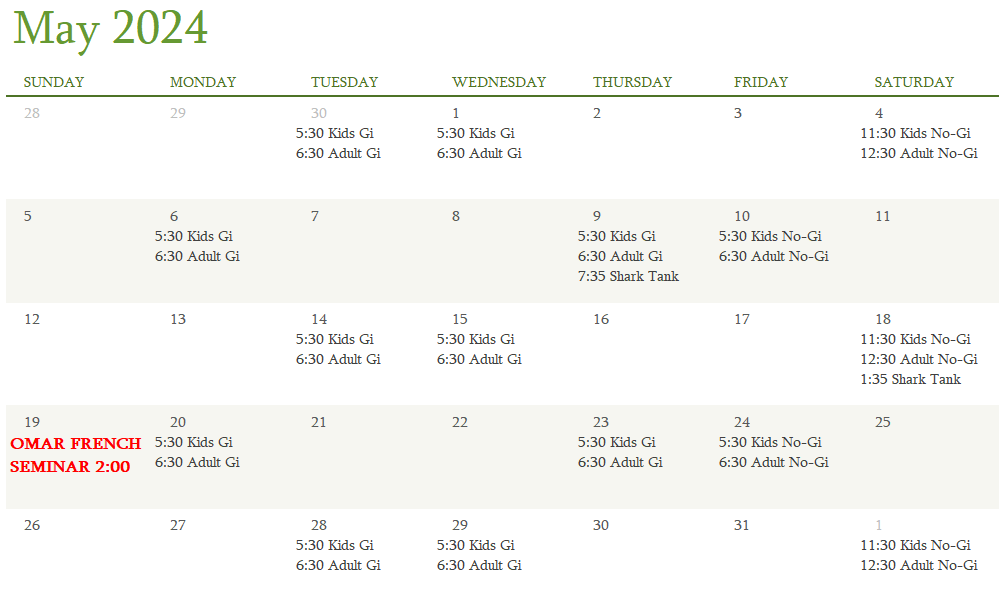 Class schedules prowess fitness