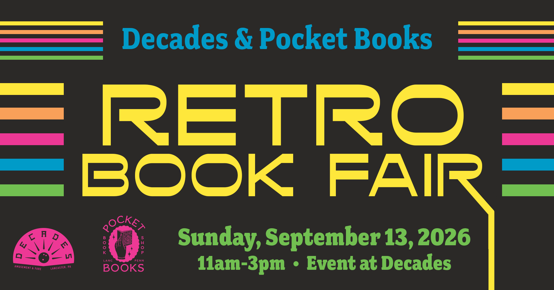 Retro Book Fair at Decades on September 13, 2026