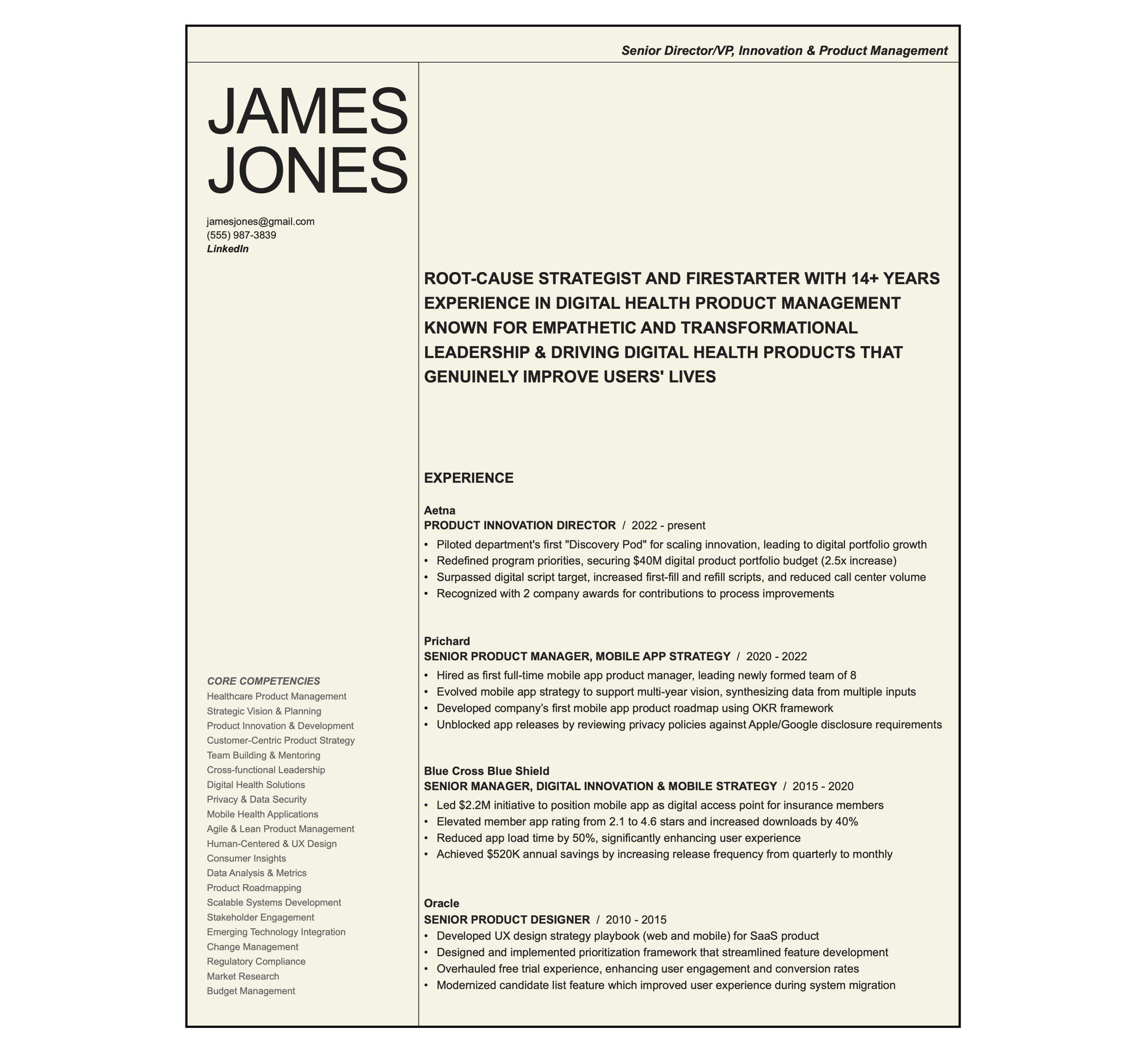 Product design ultra-modern resume example