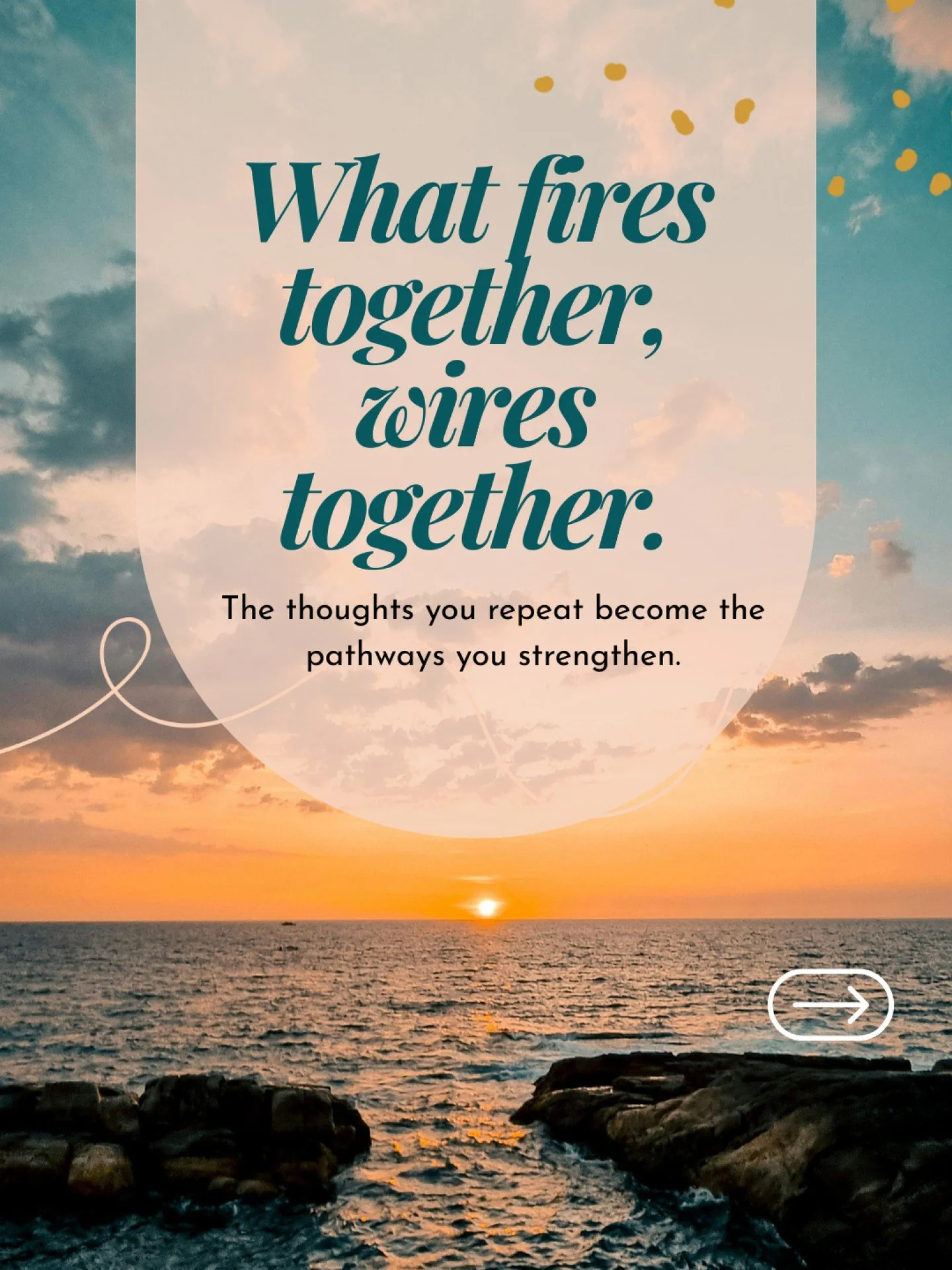 Your brain learns through repetition&mdash;so the thoughts you repeat become the pathways you strengthen.
 That means negative self-talk can become automatic&hellip; but so can self-compassion.
Try this today: &ldquo;I&rsquo;m having the thought that