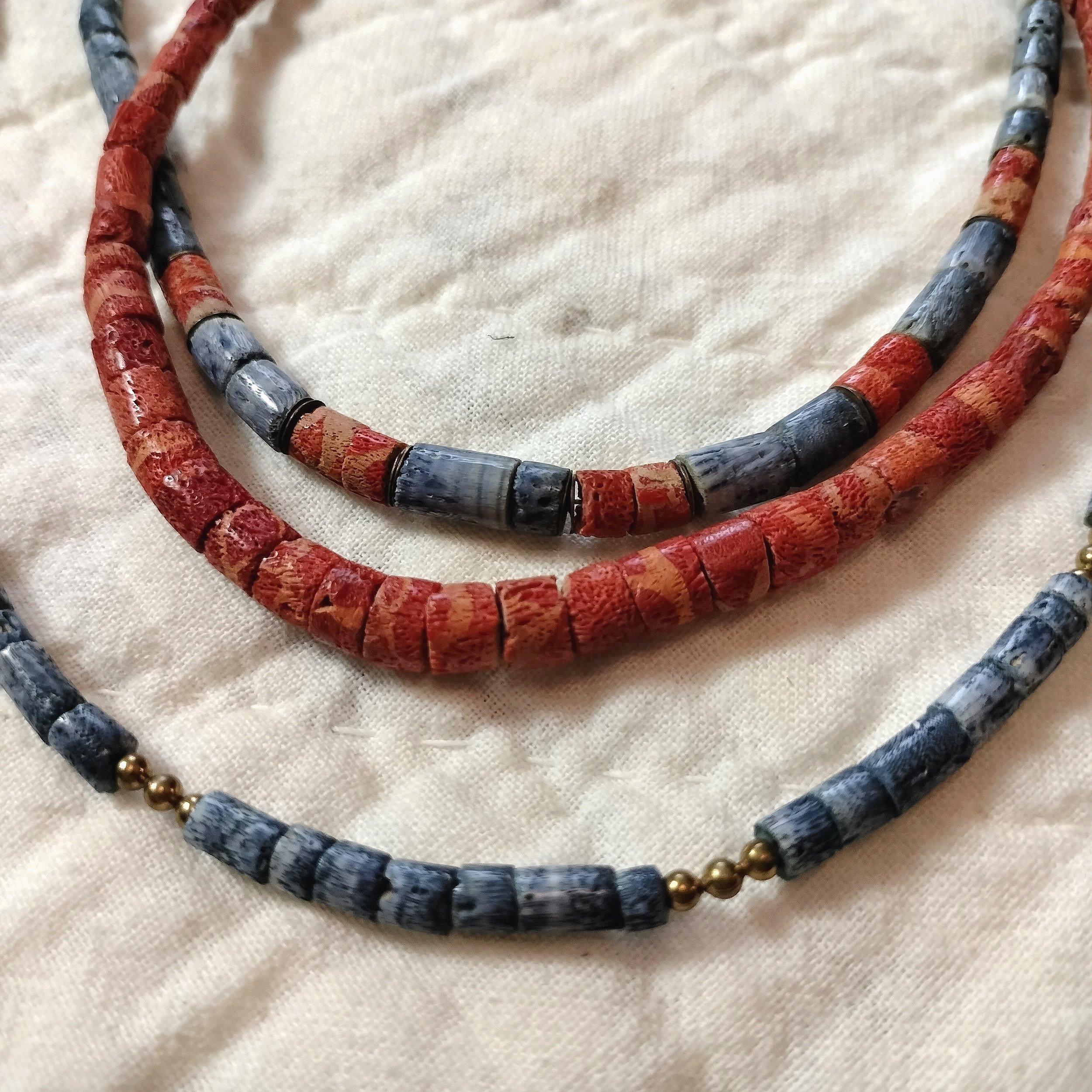 Vintage Beaded Necklaces Set of Two necklaces as... - Depop