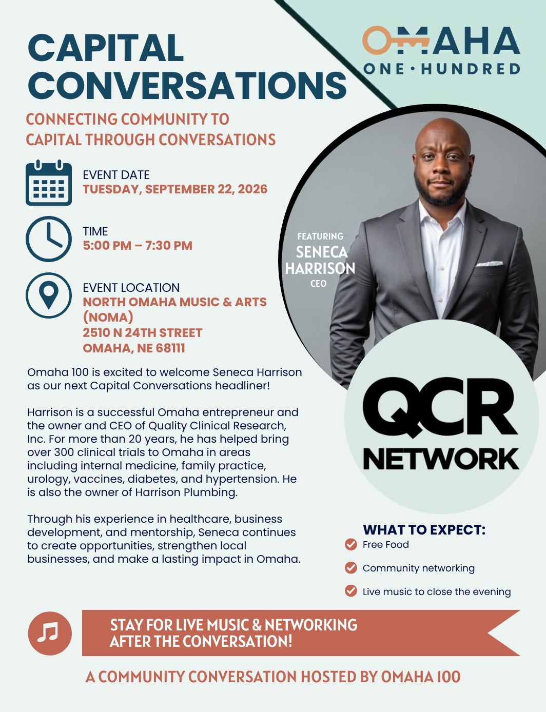 Capital Conversation featuring Seneca Harrison, September 22, 2026