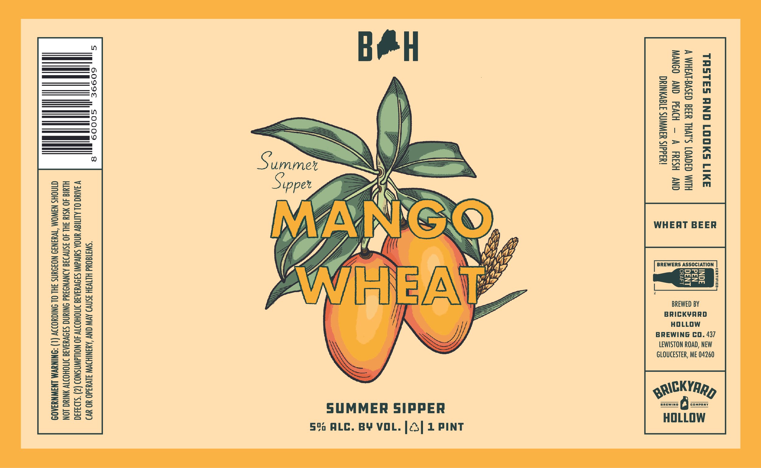 Brickyard Hollow Beer Label — Mango Wheat