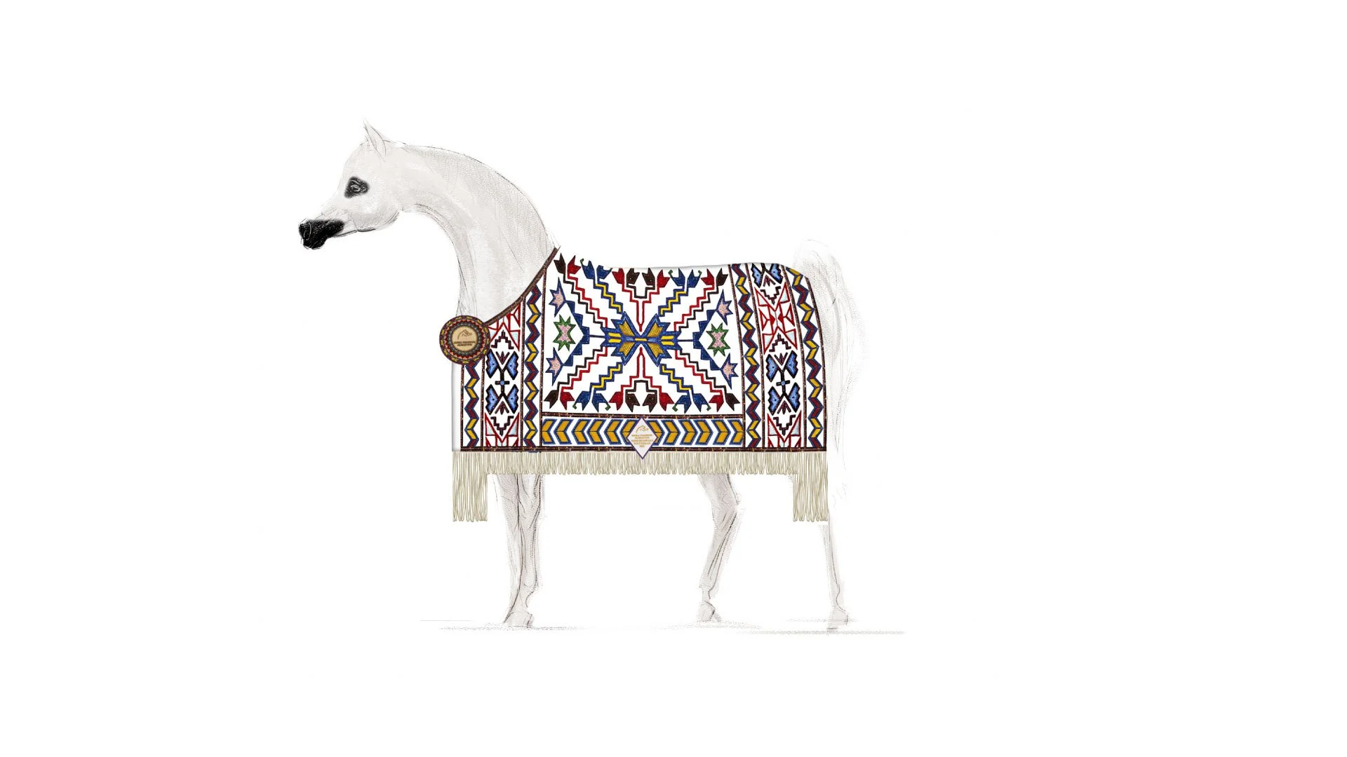 Scottsdale, United States. Blanket awards for senior stallion Arabian horse.