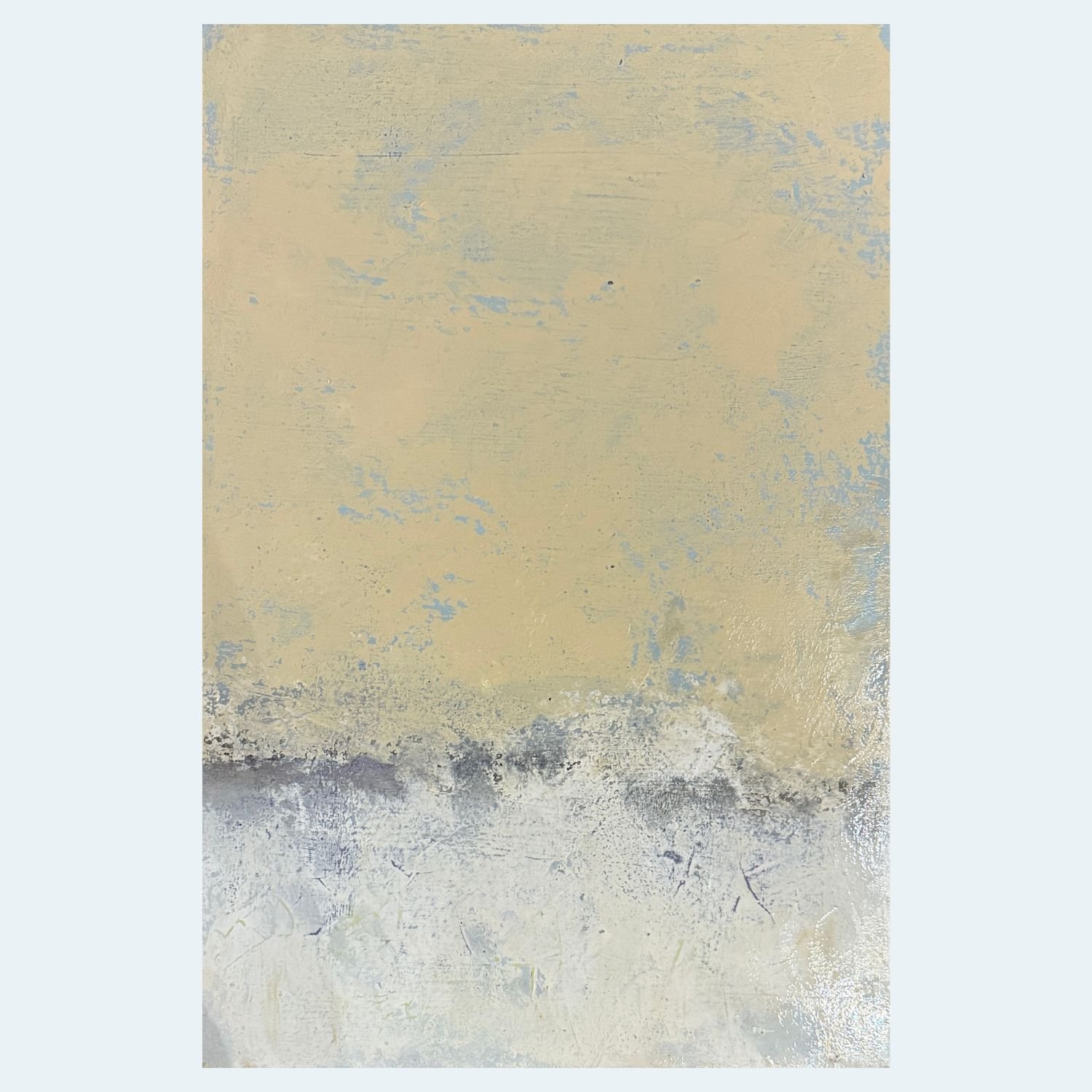 36x24 abstract seascape featuring soft creams and a bold golden sky