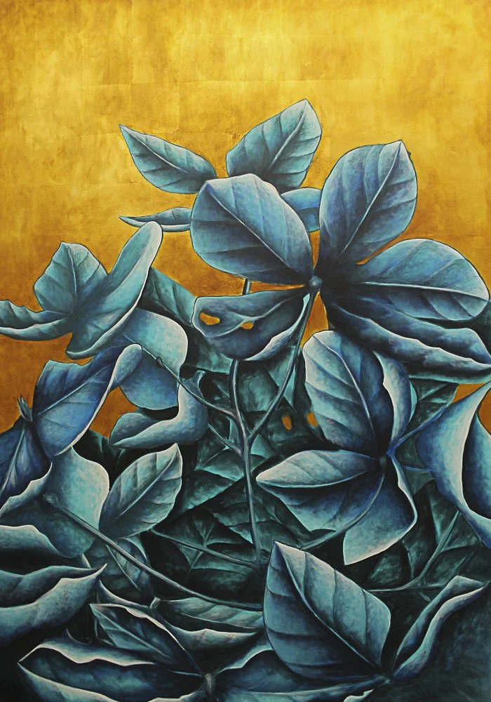 "Astra Grove" - acrylic and gold leaf on canvas - 60"x72" - 2022