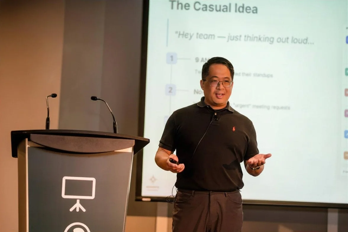David Fung leading a leadership development presentation