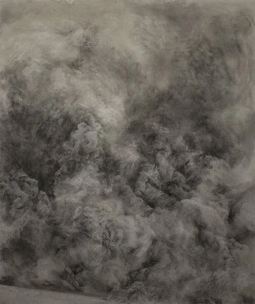 "Smoke Cloud III", 2018, Graphite powder and ink on paper, 39 x 32 inches