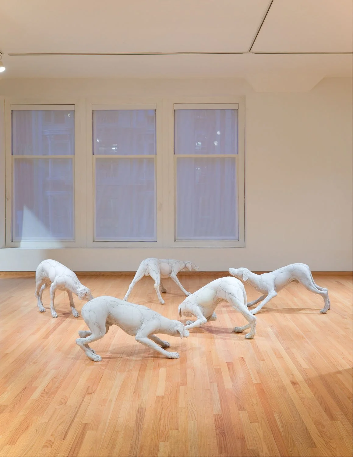"Hounds", 2006, Wood, polyester, fiberfill, muslin thread, 120 x 156 x 22 inches