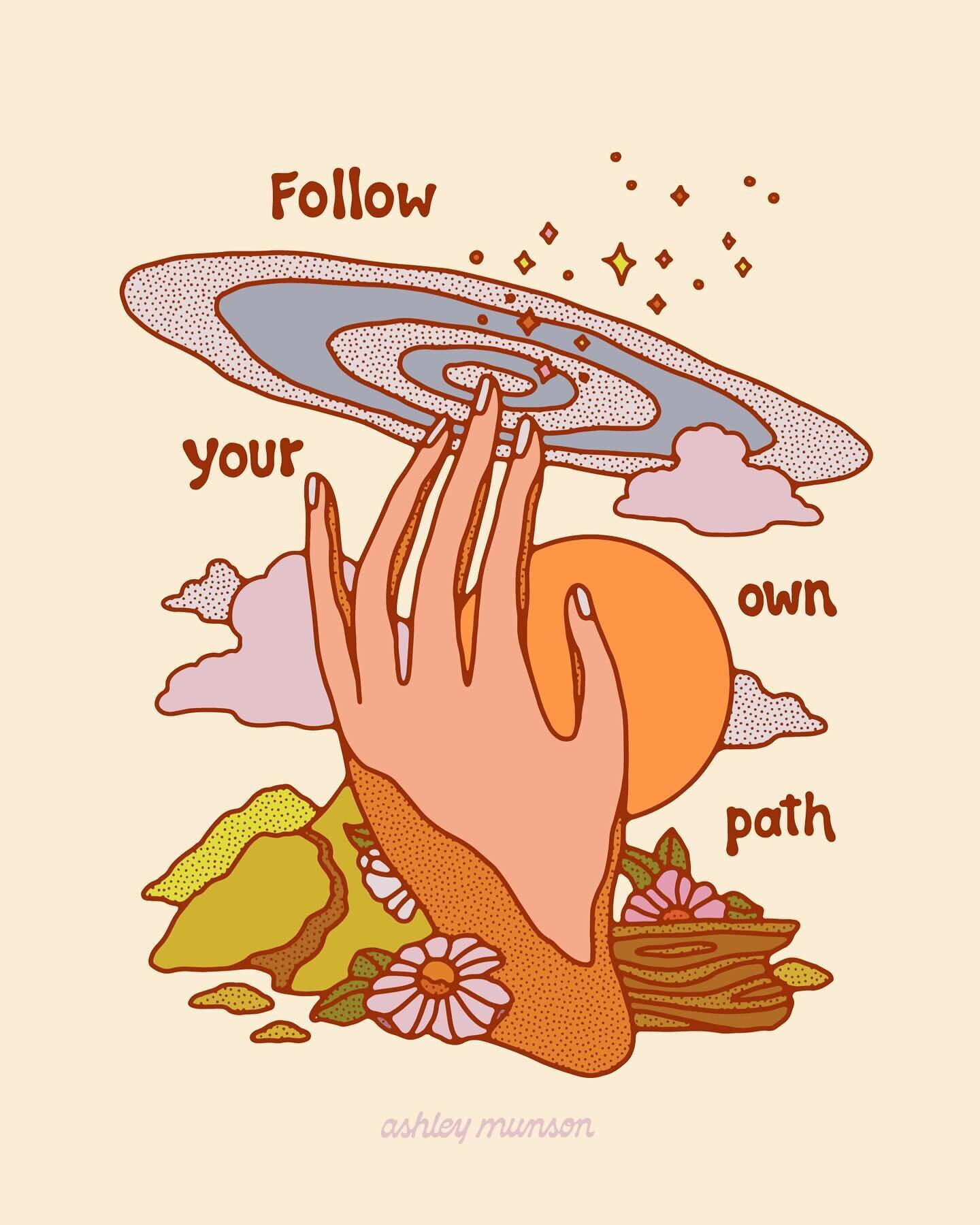 Your own path is the one to follow✨
.
.
.
.
.
.
#goodvibes #groovy #illustration #illustrator #procreate #digitalillustration #design #graphicart #graphicdesign #vintageart #vintagevibes