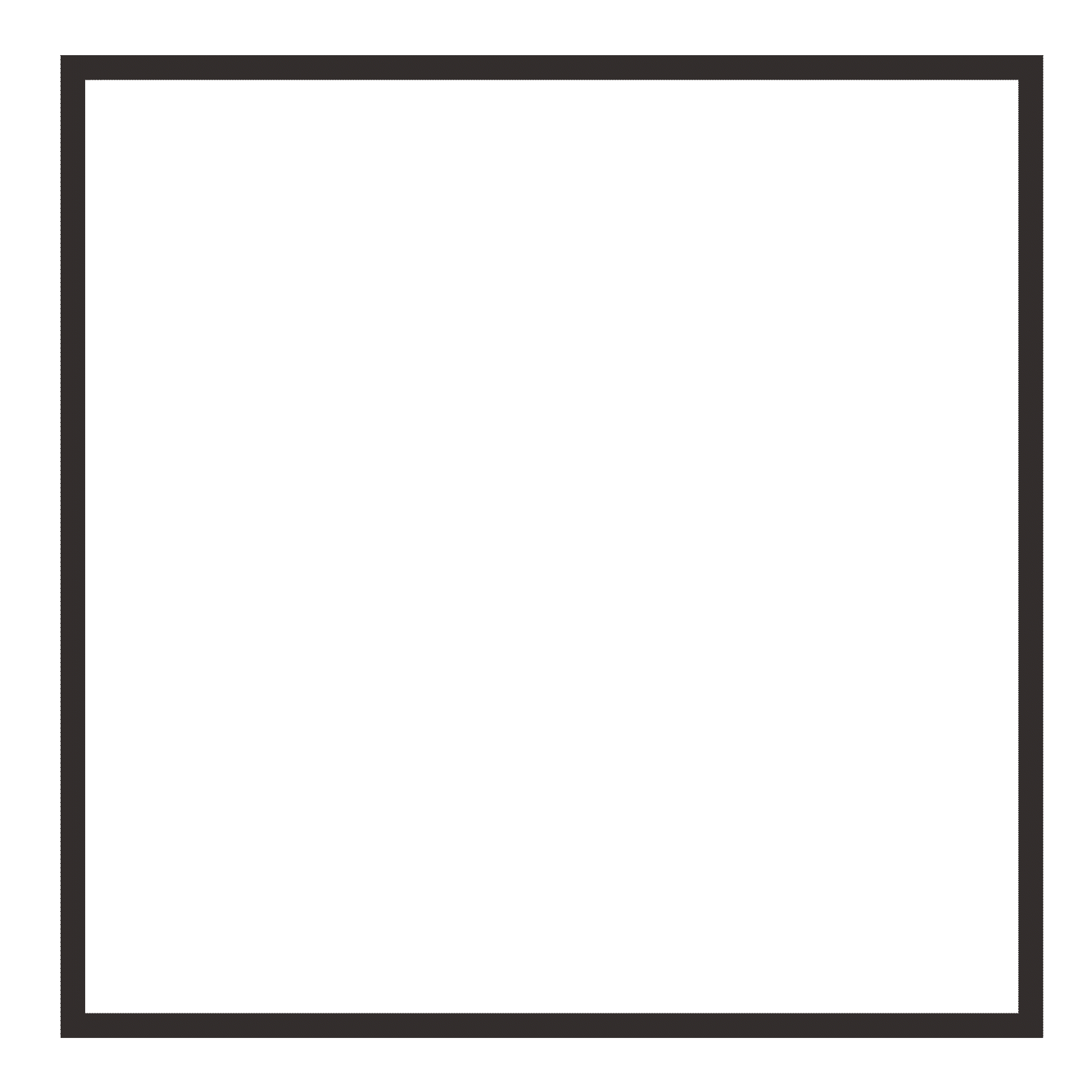 Black square with gray border.