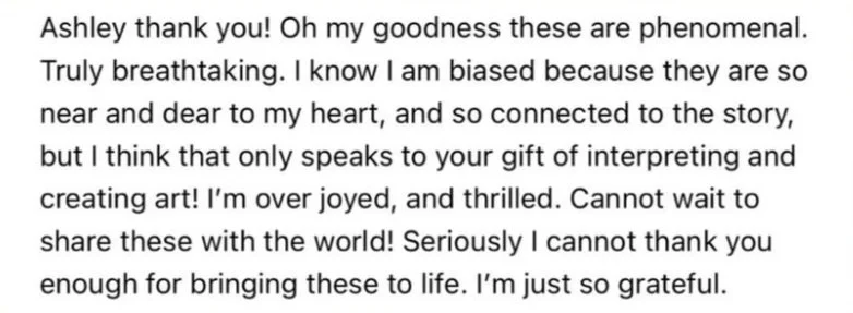 A handwritten letter expressing gratitude and admiration.
