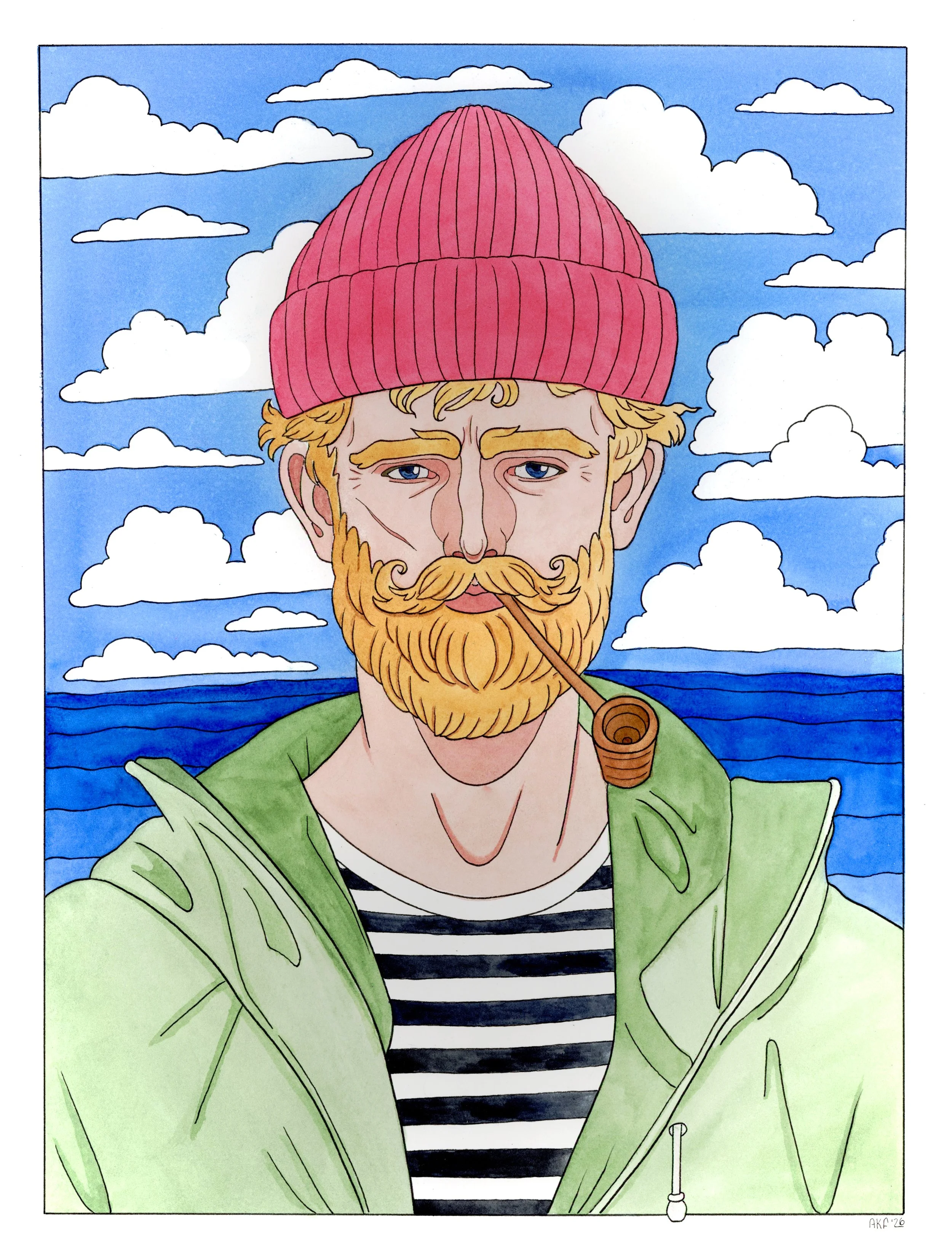 Lost to the Sea - 2026 -  12x16in - Watercolor / Pen & Ink