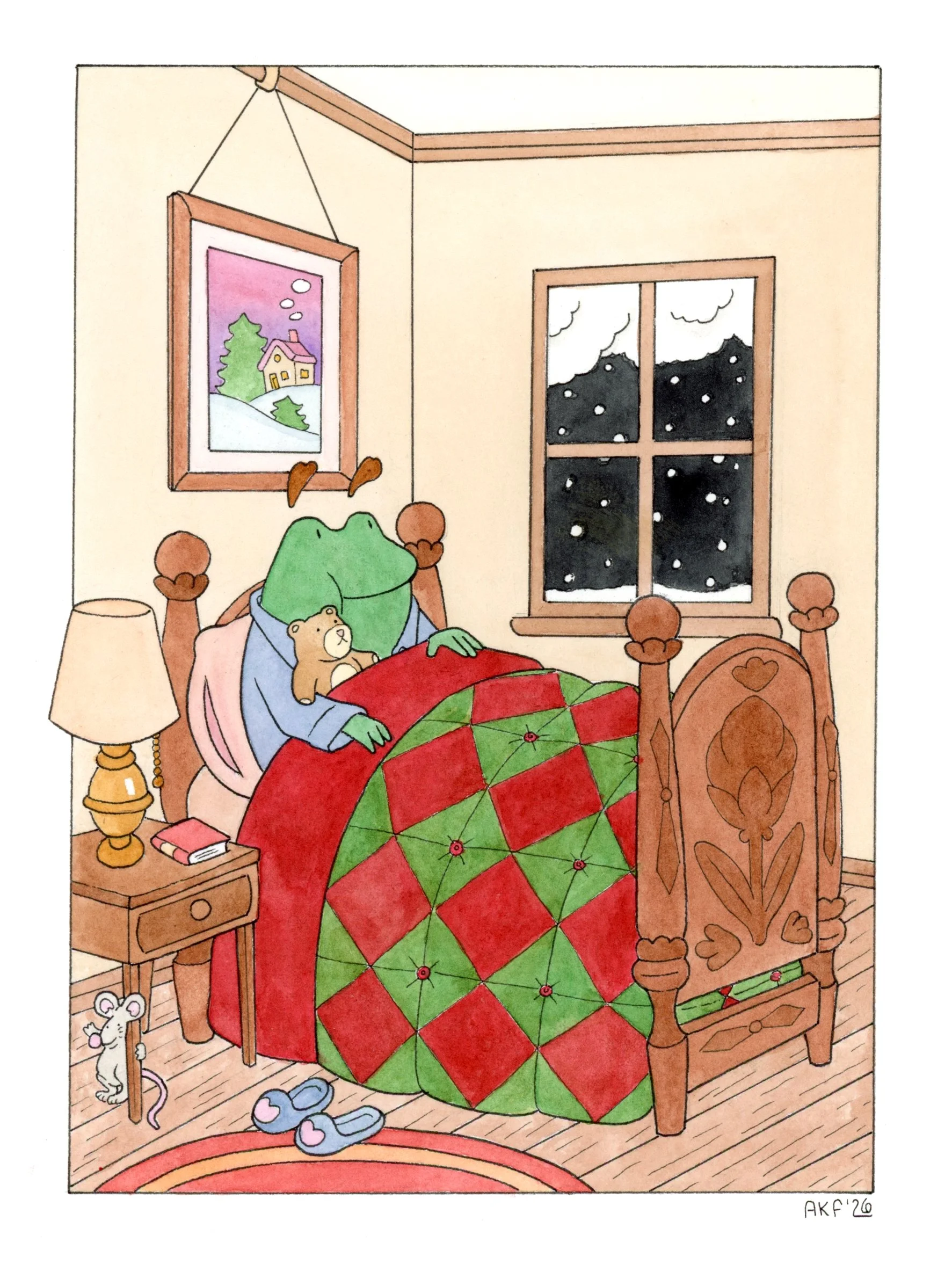Cozy-Night-art-nh-watercolor-frog-bed-by-andrew-freshour.jpg