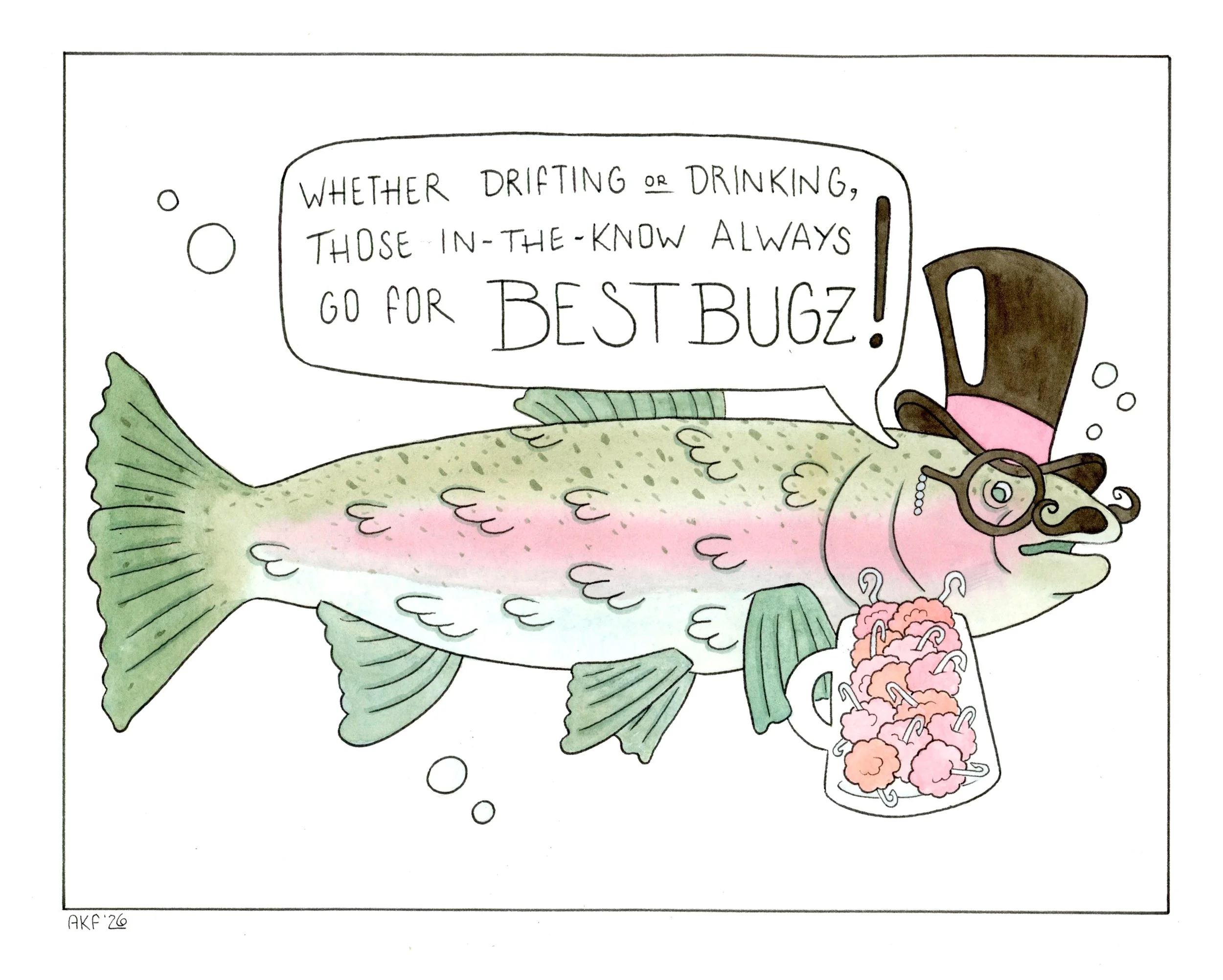 Best Bugz - 8x10in - 2026 - Watercolor and Pen & Ink