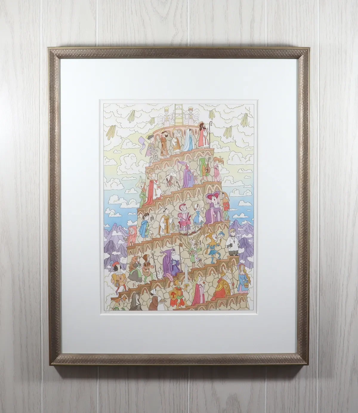 $600 -  Celestial Pilgrimage - Painting: 12×16 in - 
Frame: 8 ¼ x 22 ¼ in