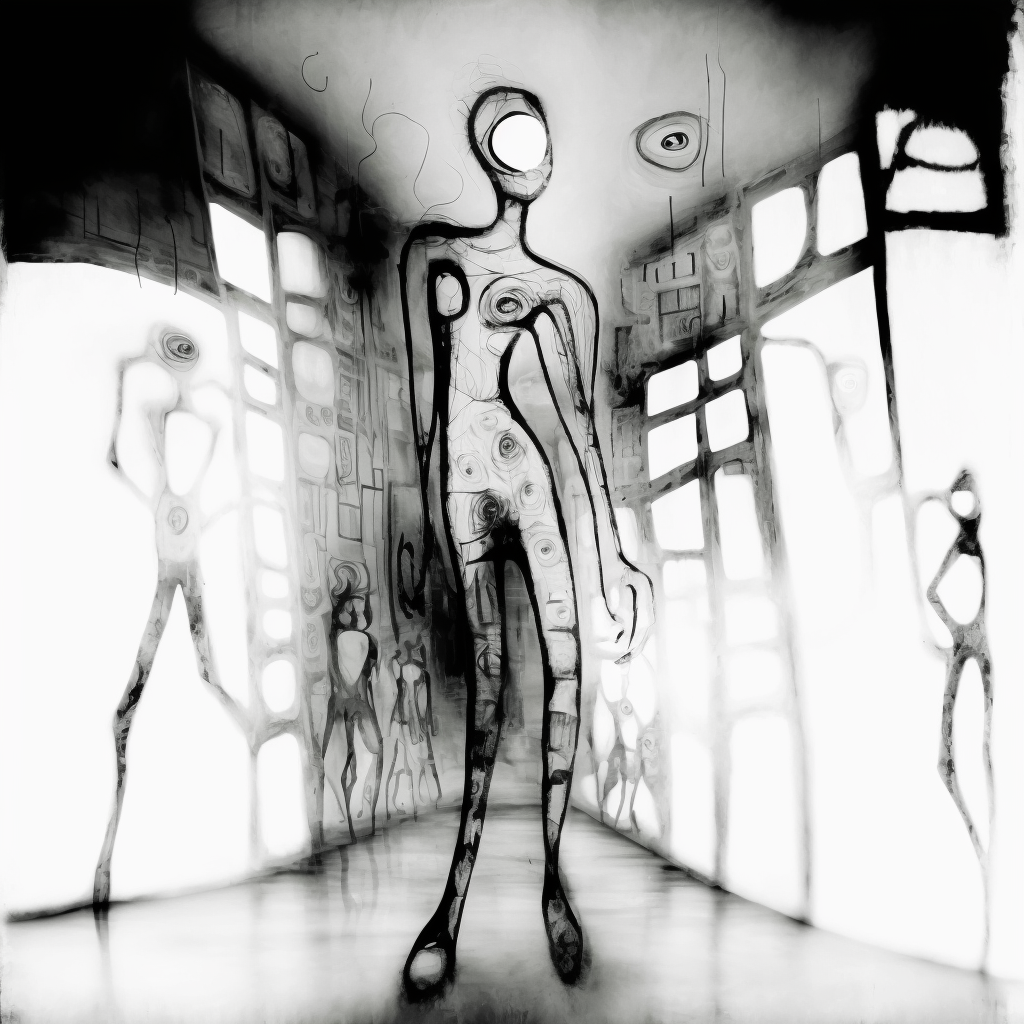 queen of angels, graffiti aliens, mixed media, 2022