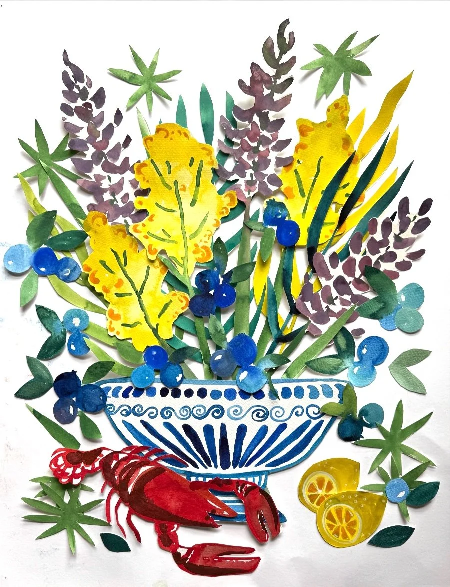 Floral Watercolor Collage