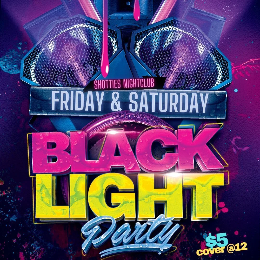 BLACK LIGHT PARTY FRIDAY &amp; SATURDAY! 

FREE POOL 9PM-11PM 
$5 COVER AFTER MIDNIGHT. 
HIP-HOP | THROWBACKS | POP | TOP 40 | EDM. 
CRANBROOKS ONLY NIGHTCLUB 🍻 🎉