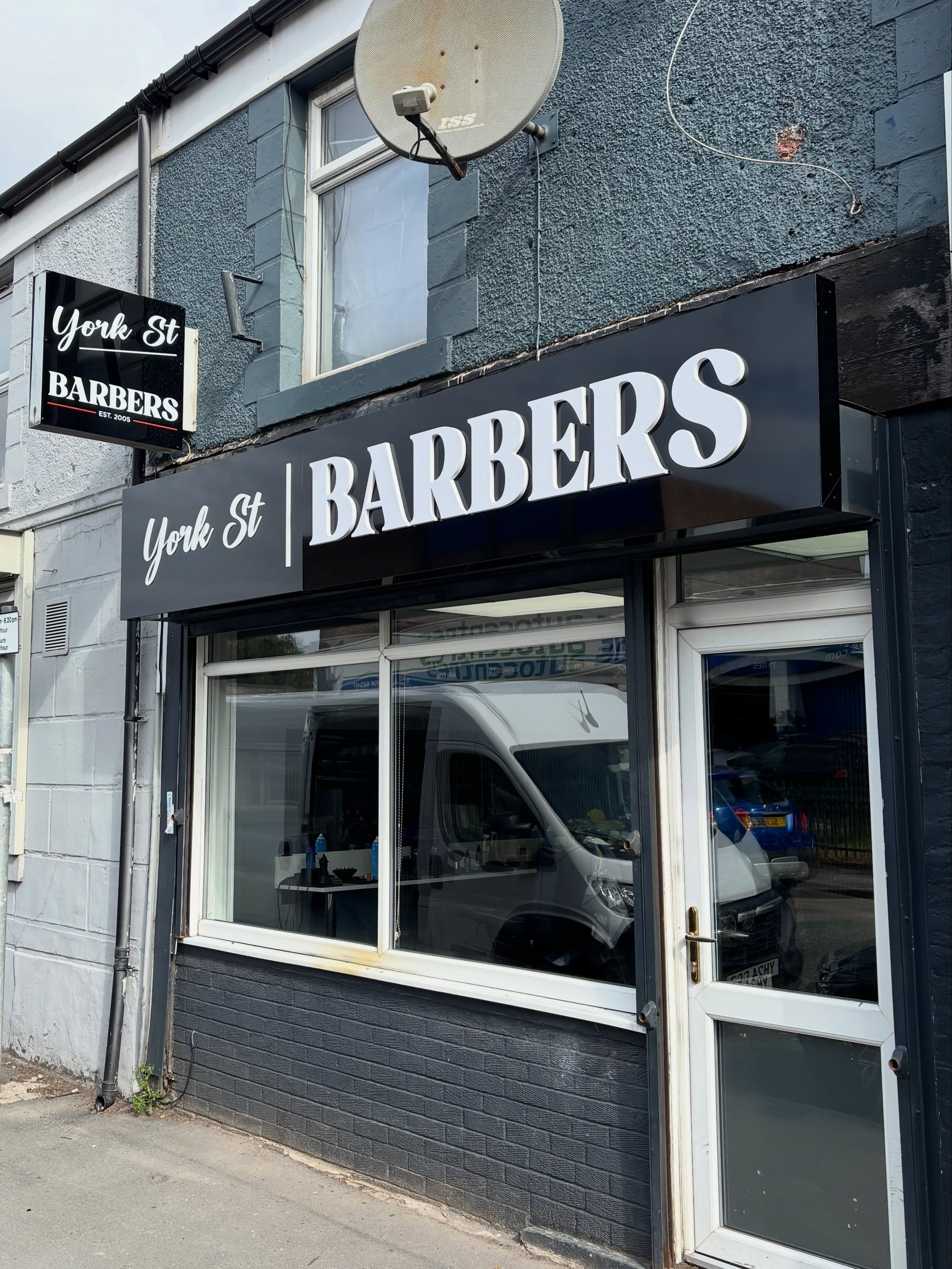 A little transformation for York st barbers. We worked on getting the specifications right for Kane at York St Barbers. Some depth added to the text but if you look closely it&rsquo;s 2 different depths. Every little detail compliments the finished l